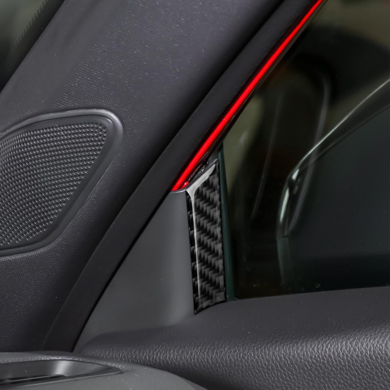 2022-2023 Honda Civic 11th Gen Carbon Fiber A-Pillar Decals - Interior Car Door Window Decorative Stickers | Upgrade Your Ride's Style for Sedan & Coupe Models