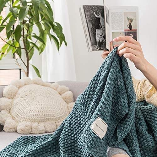 GYROHOME Soft Premium Throw Blanket with Handmade Tassels - 71x79in (180x200cm) Light Green - Cozy Blanket for Couch, Bed, Sofa, Beach & Picnic - Perfect for Lounging, Travel & Outdoor Activities