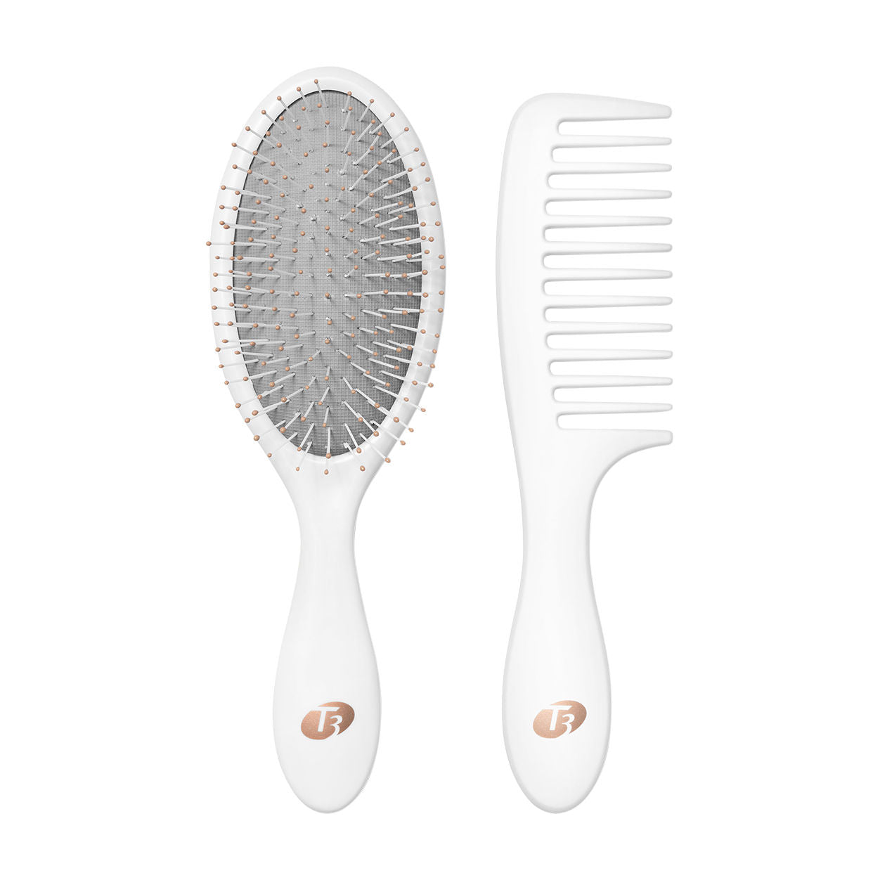 T3 Detangle Duo Hair Brush & Comb Set - Professional Detangling Tools for Smooth, Frizz-Free Hair - Perfect for Wet & Dry Hair Styling at Home or Salon