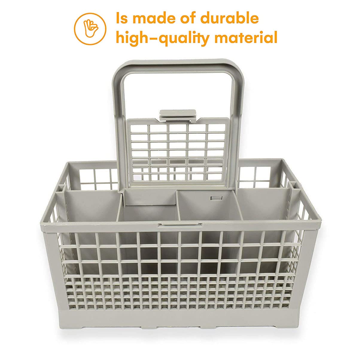 Universal Foldable Dishwasher Cutlery Basket - Replacement Silverware Holder for Kitchen Forks, Spoons & Utensils (Light Grey) | Durable Dishwasher Accessory for Organized & Efficient Cleaning