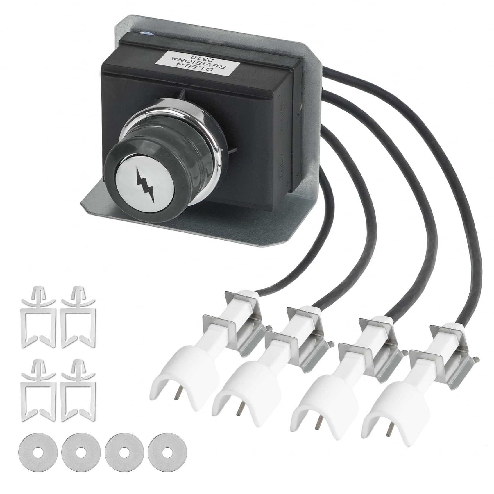 OnlyFire 7629 Electronic Igniter Kit Replacement for Weber Genesis 330 Series Gas Grill (2011-Newer Models) - Front Mount Control Panel, Electrodes & Spark Generator - Perfect for Backyard BBQs, Outdoor Cooking & Grill Maintenance