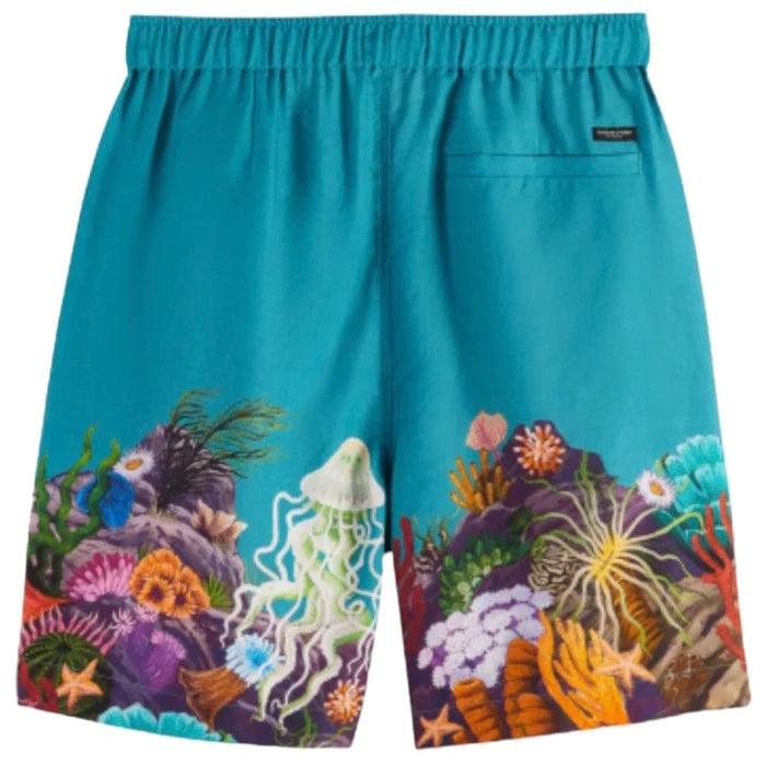 SCOTCH & SODA Men's Printed Bermuda Shorts - Stylish Summer Casual Shorts for Beach, Vacation & Outdoor Activities