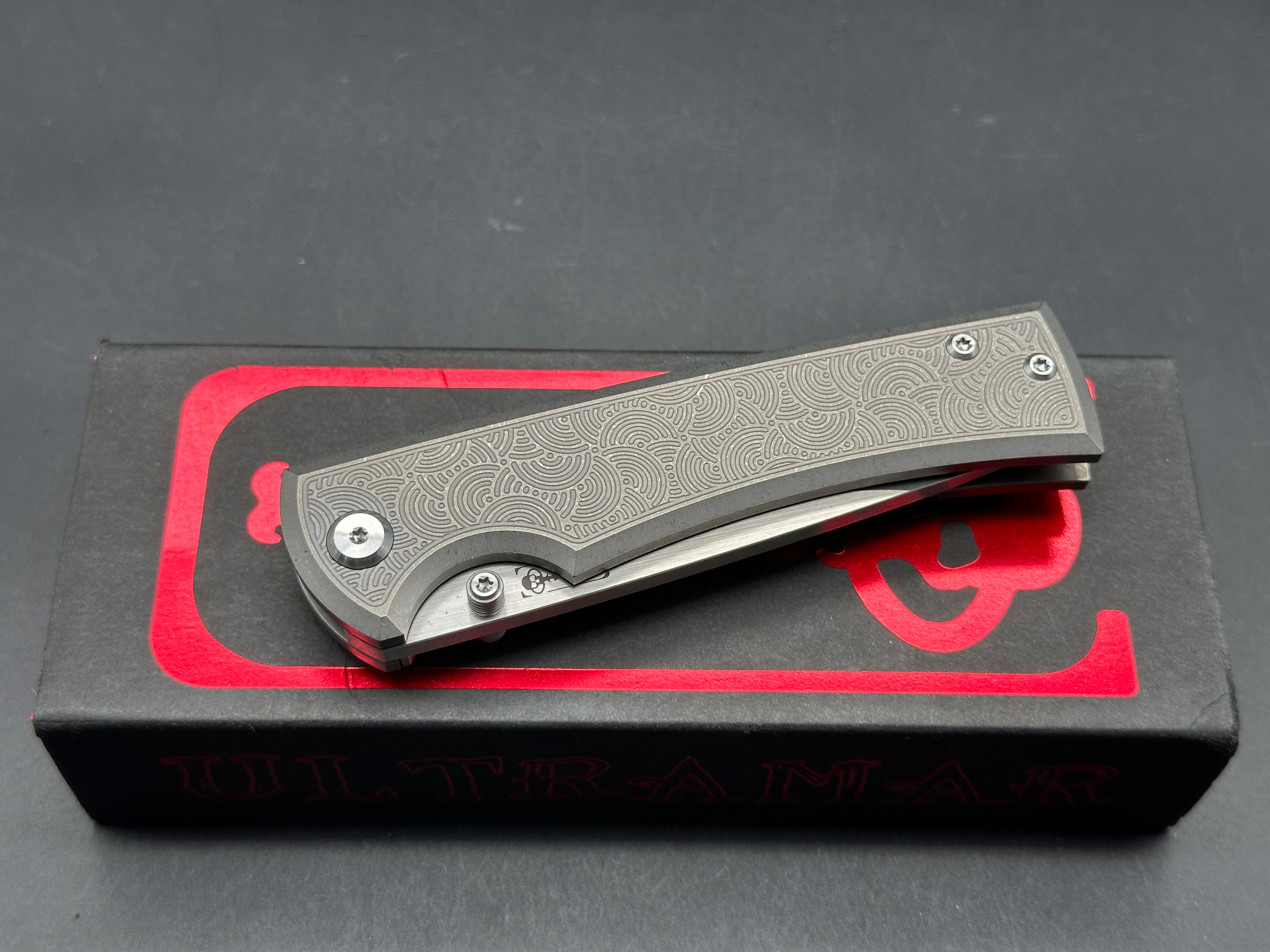 Chaves Liberation 229 Seigaiha Titanium Folding Knife - Urban EDC Exclusive with M390 Steel Blade, Satin Finish | Perfect for Everyday Carry, Outdoor Adventures & Tactical Use
