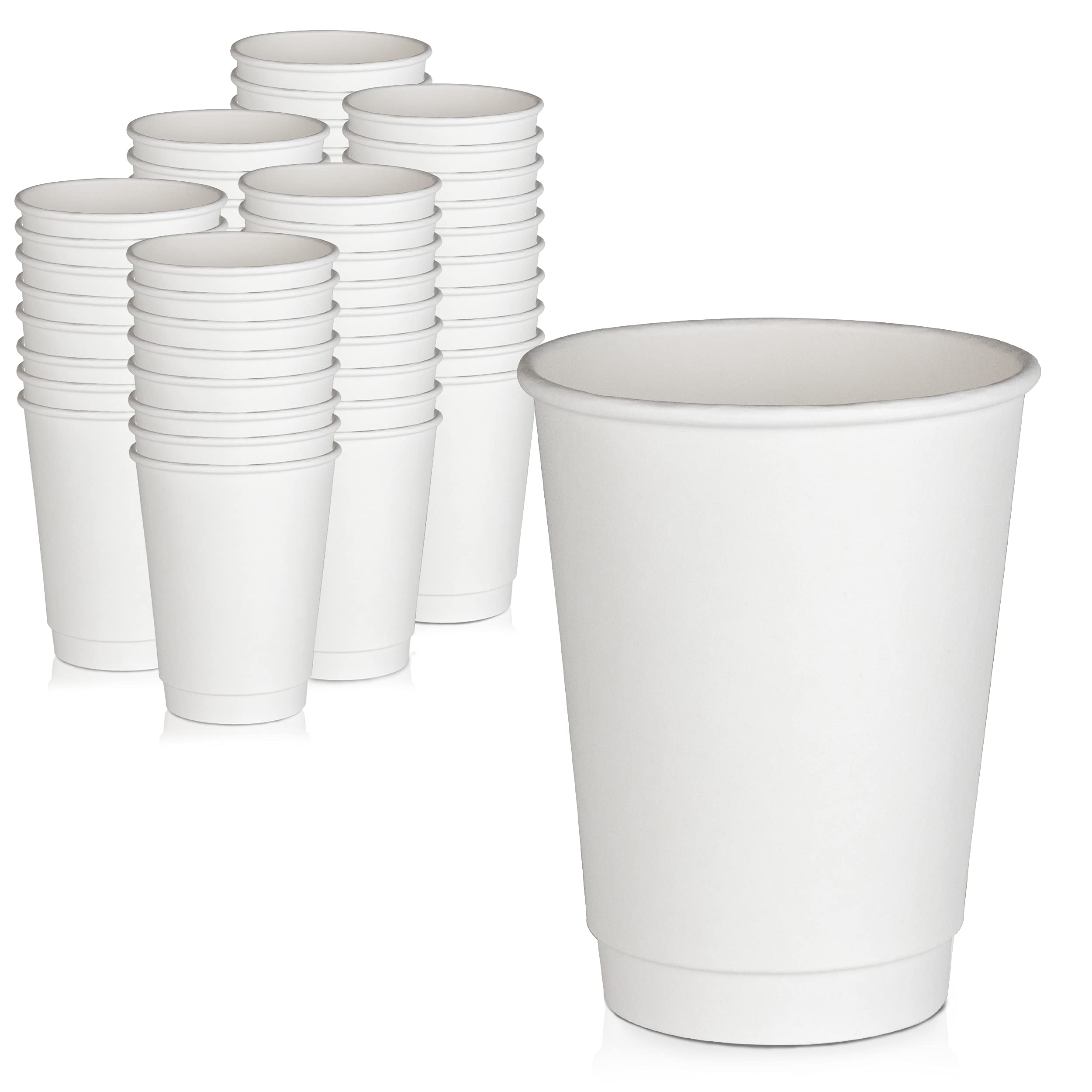 500 Pack 12oz White Disposable Coffee Cups - Double Wall Insulated Hot Beverage Cups for Coffee, Hot Chocolate & Tea | Sturdy Paper Travel Cups for Home, Office, Cafes & Takeout (Lids Not Included) | Perfect for Morning Coffee, Office Breaks & On-the-Go Drinks