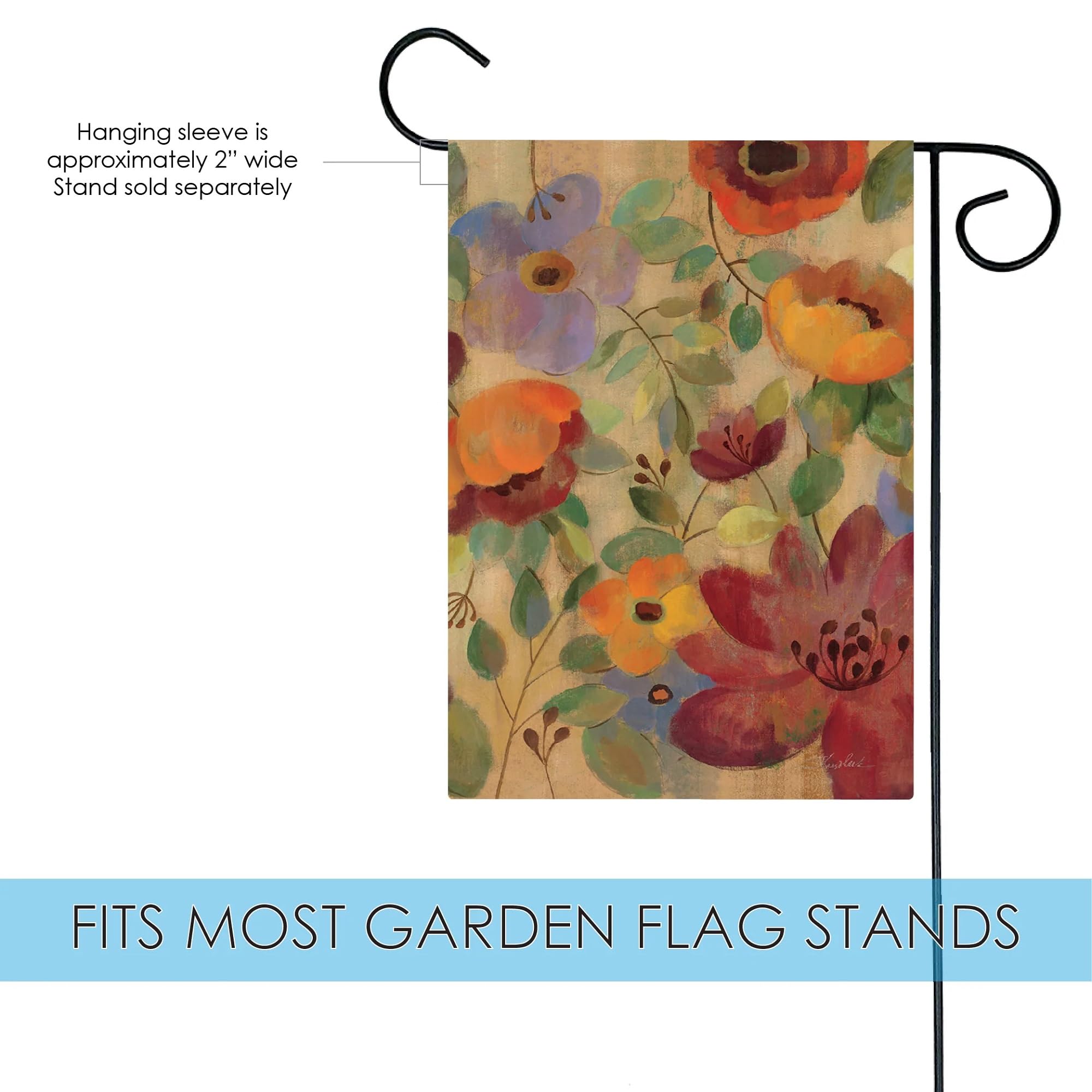 Toland Home Garden 119890 Oil Painted Poppies and Lilies Flower Flag - 12x18 Inch Double Sided Garden Flag for Outdoor Yard Decoration | Perfect for Spring Garden, Front Porch, and Housewarming Gifts