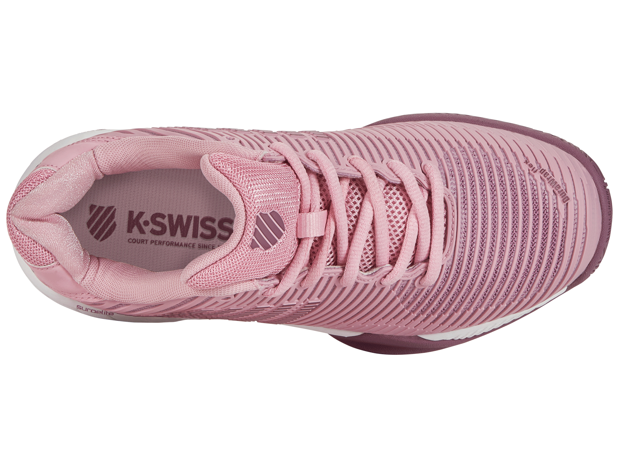 Hypercourt Express 2 Women's Tennis Shoes - Cameo Pink / Grape Nectar / Orchid Haze | Lightweight & Breathable for Court Sports | Perfect for Tennis, Pickleball & Casual Wear