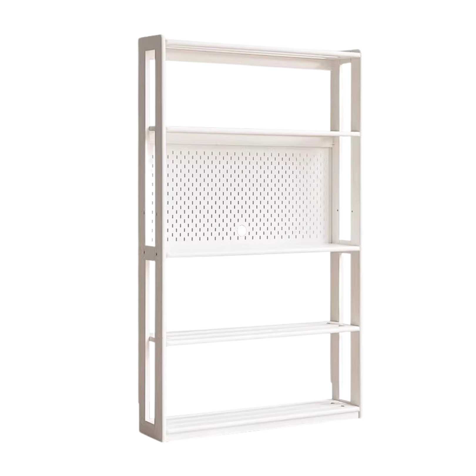 Birch Solid Wood Bookshelf - Modern Cream Floor Standing Bookcase with Adjustable Study Desk for Kids | Perfect for Children's Bedroom, Nursery, and Home Office Organization