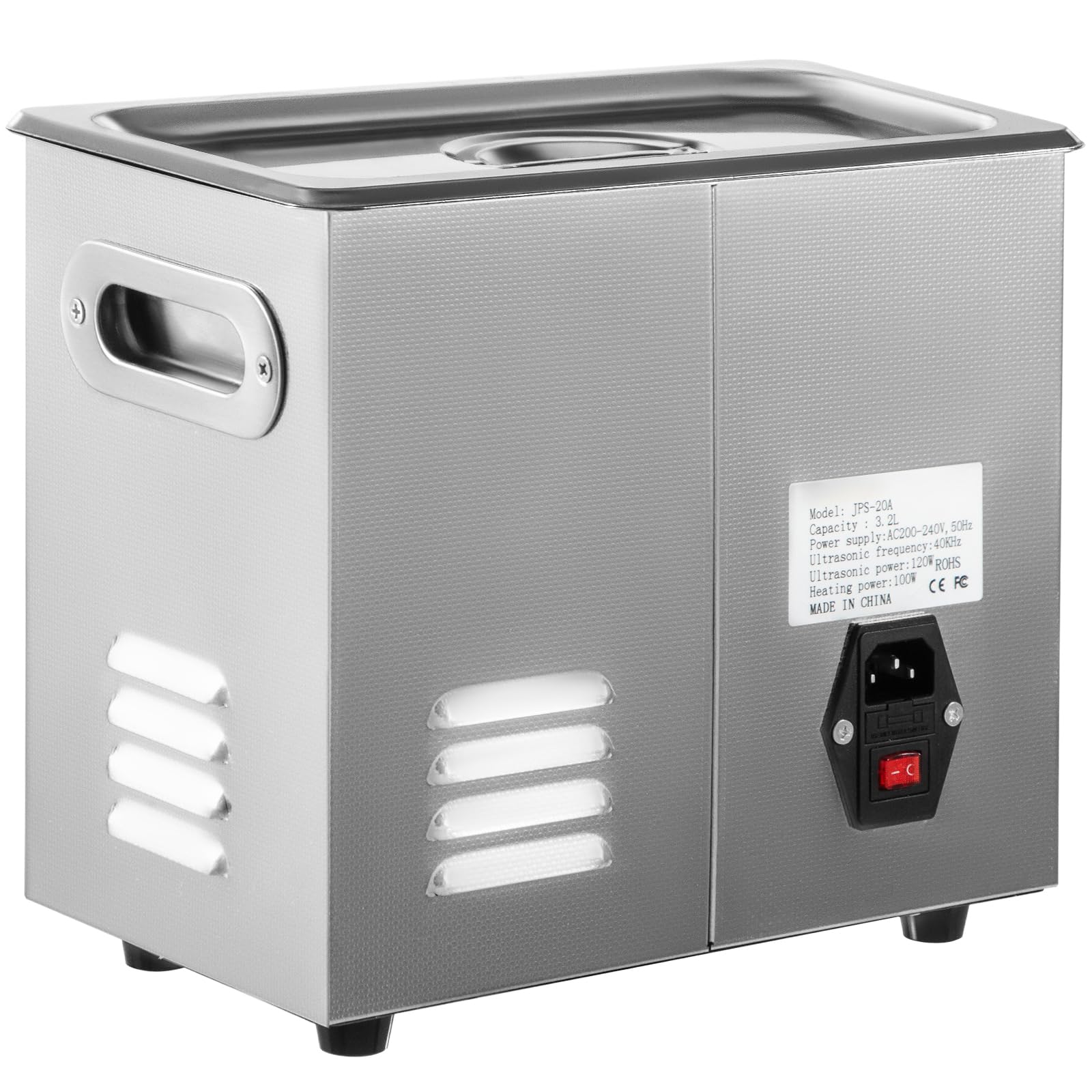 VEVOR 3L Ultrasonic Cleaner with Heater & Timer, 40kHz Stainless Steel Jewelry Cleaner for Eyeglasses, Watches, Rings - Perfect for Home, Jewelry Stores, and Dental Labs