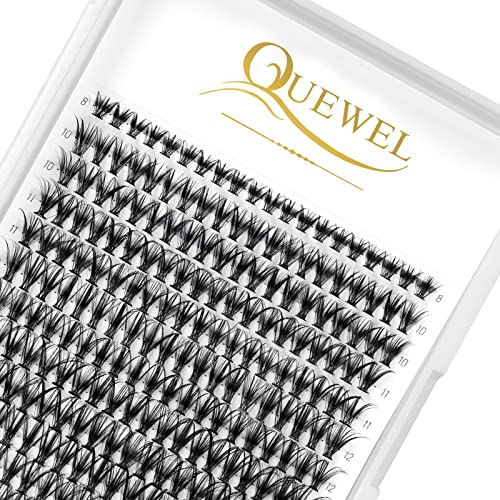 QUEWEL 240Pcs Cluster Lashes - 30D 0.07D Individual Eyelash Extensions, Mix 8-14mm, Soft & Natural DIY False Eyelashes for Home Use - Perfect for Bridal, Party, and Daily Makeup Looks