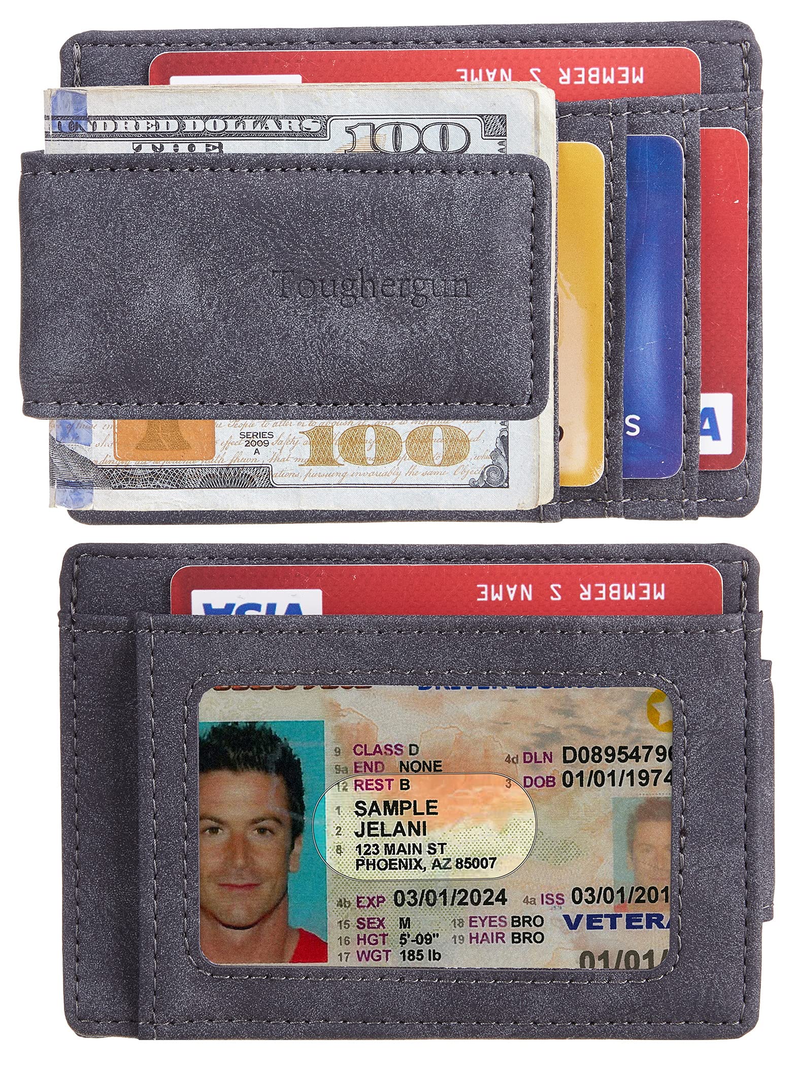 Slim Minimalist Leather Wallet for Men with Magnetic Money Clip - RFID Blocking Credit Card Holder - Front Pocket Wallet for Cash & Cards - Perfect for Travel, Business & Everyday Carry
