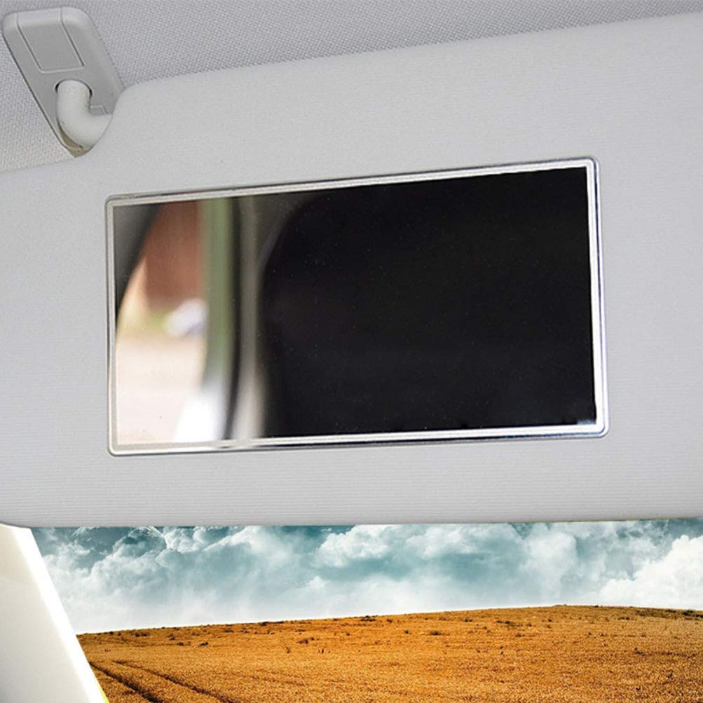 Wakauto Car Sun Visor Mirror - Stick On Vanity Mirror with Light, Wear-Resistant, Easy Installation for Makeup & Grooming | Perfect for Daily Commute, Road Trips & Touch Ups On-The-Go