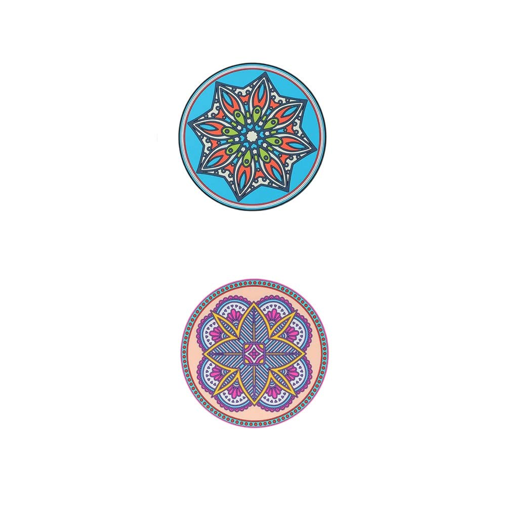 Heat Resistant Silicone Hot Pot Pads - 6.9 Inch Round Kitchen Trivets for Dining Table, Cooking & Serving - Set of 2 (Blue & Pink) - Perfect for Hot Dishes, Pots, Pans & Protecting Countertops