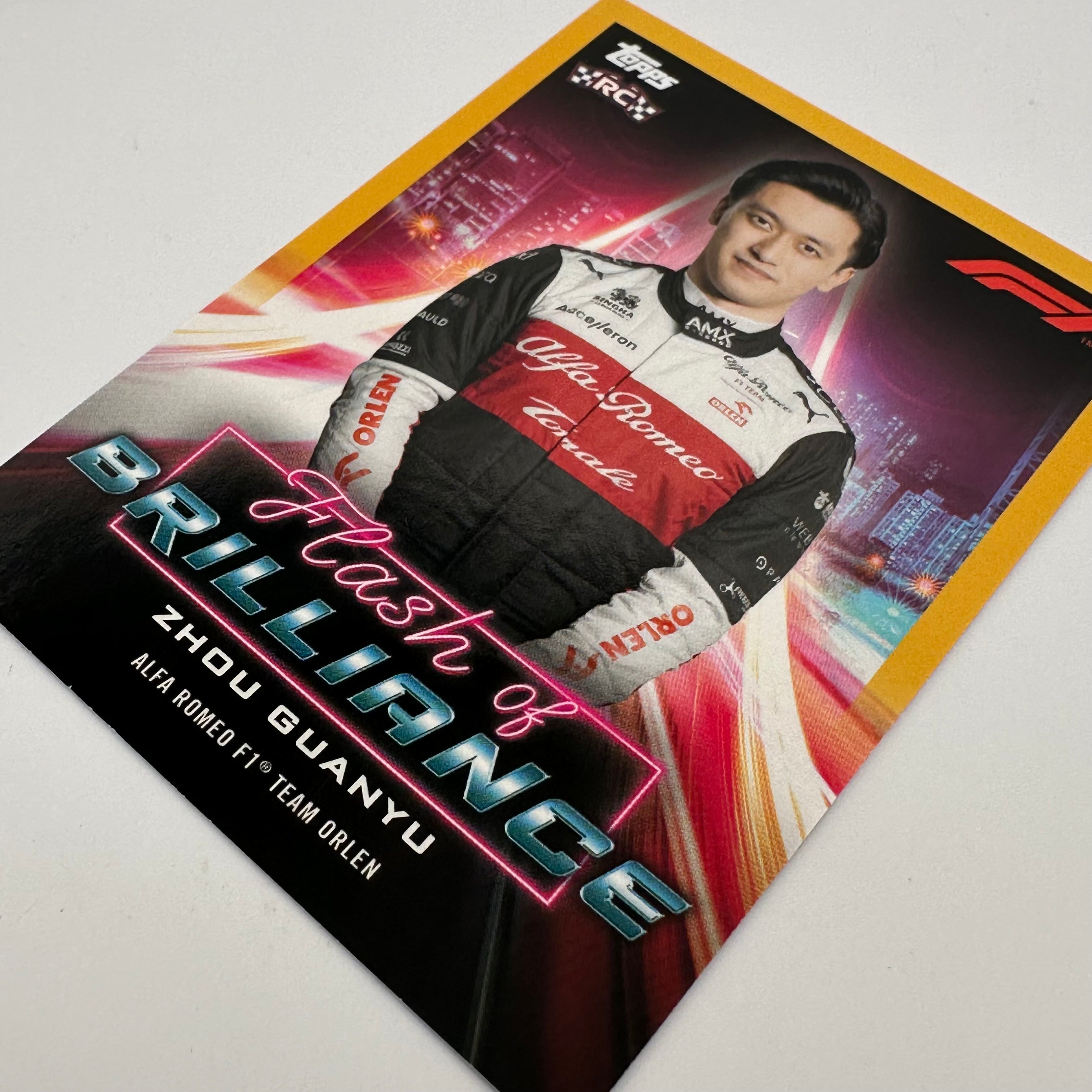 Zhou Guanyu #FOBZG Flash Of Brilliance Gold Collectible F1 Racing Memorabilia - Perfect for Motorsport Fans, Display, and Gift Giving