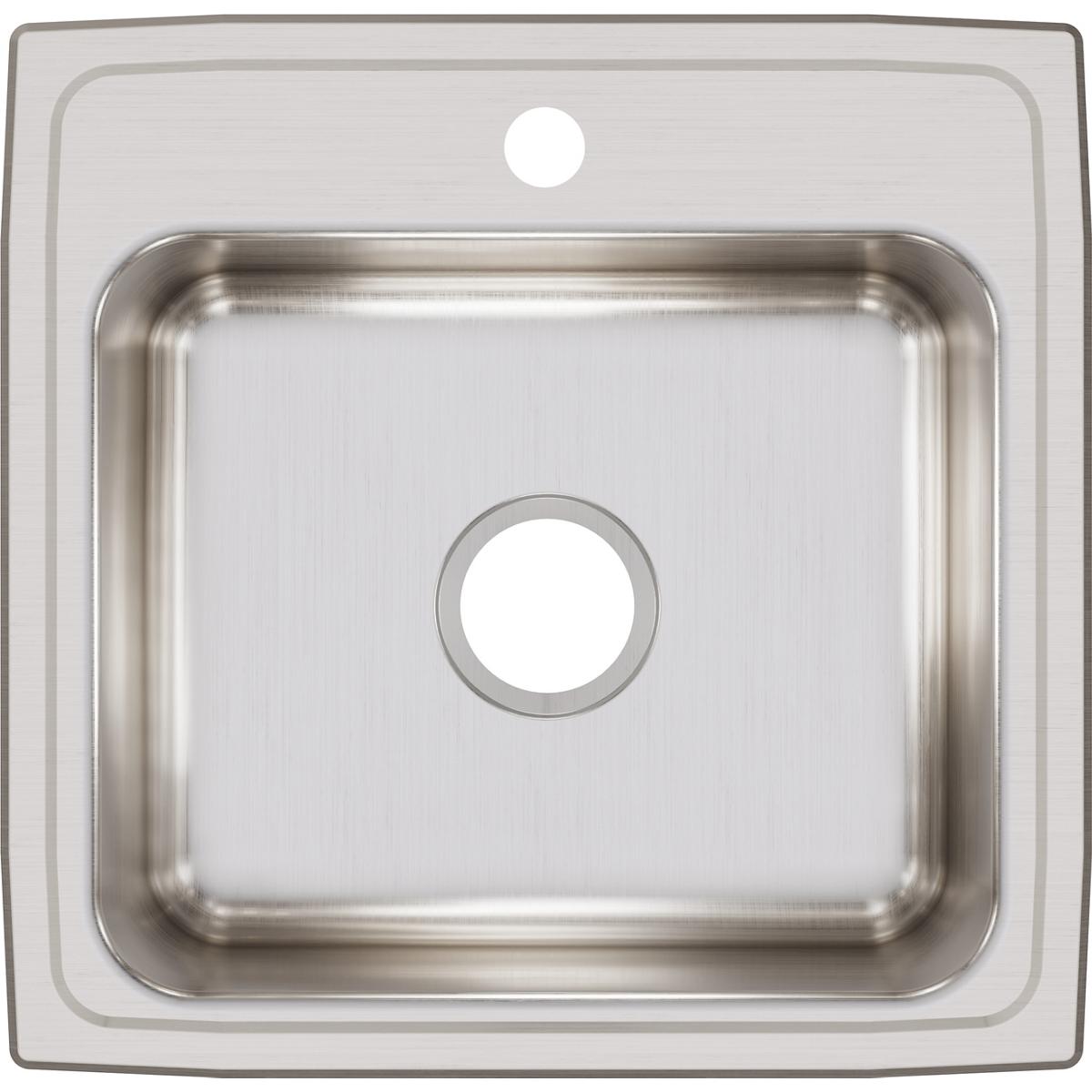 Elkay Lustertone Classic Stainless Steel Single Bowl Drop-in Kitchen Sink 19.5
