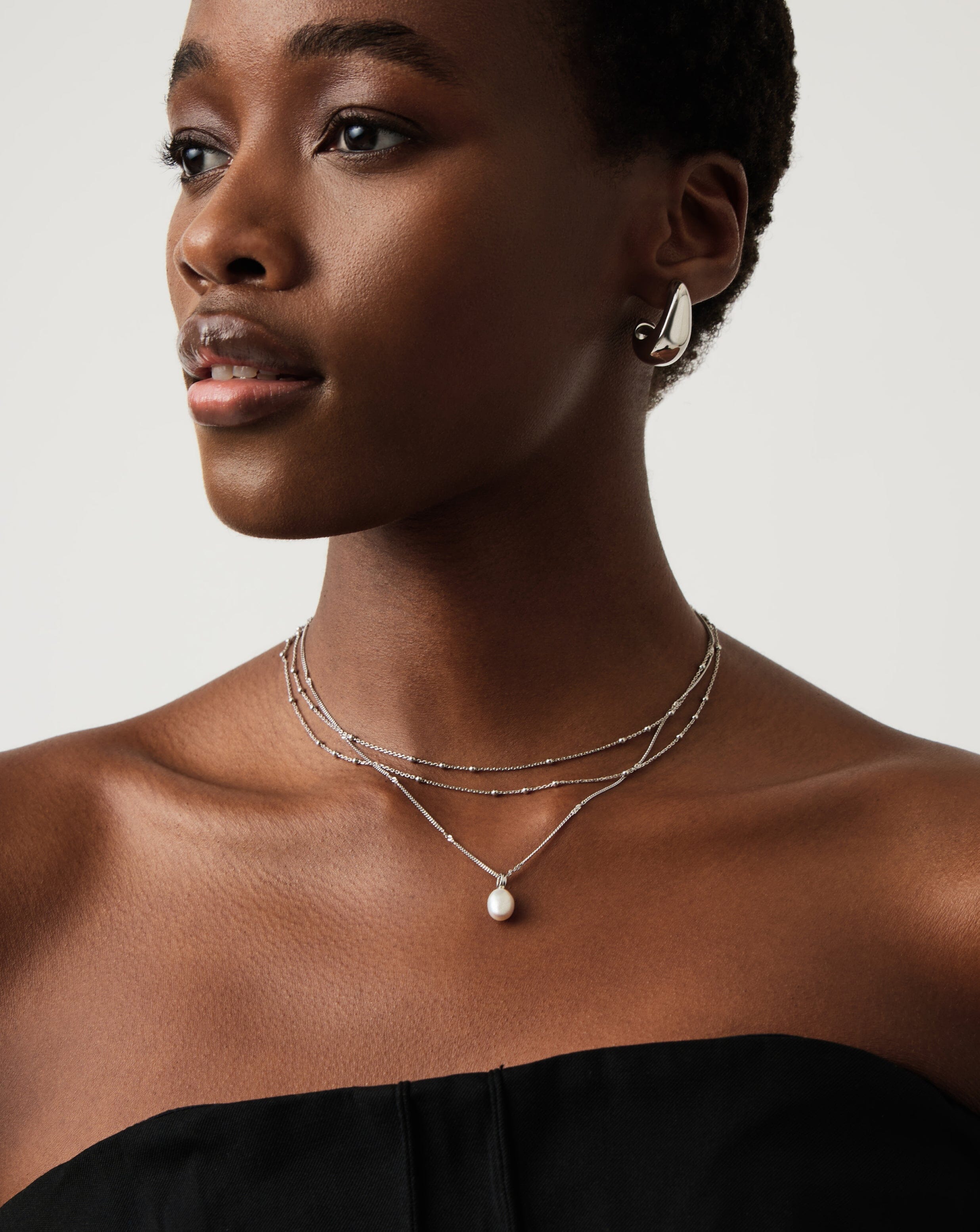 Baroque Pearl Necklace for Women - Sterling Silver Twisted Chain with Freshwater Baroque Pearls | Elegant Jewelry Gift for Wedding, Anniversary & Special Occasions