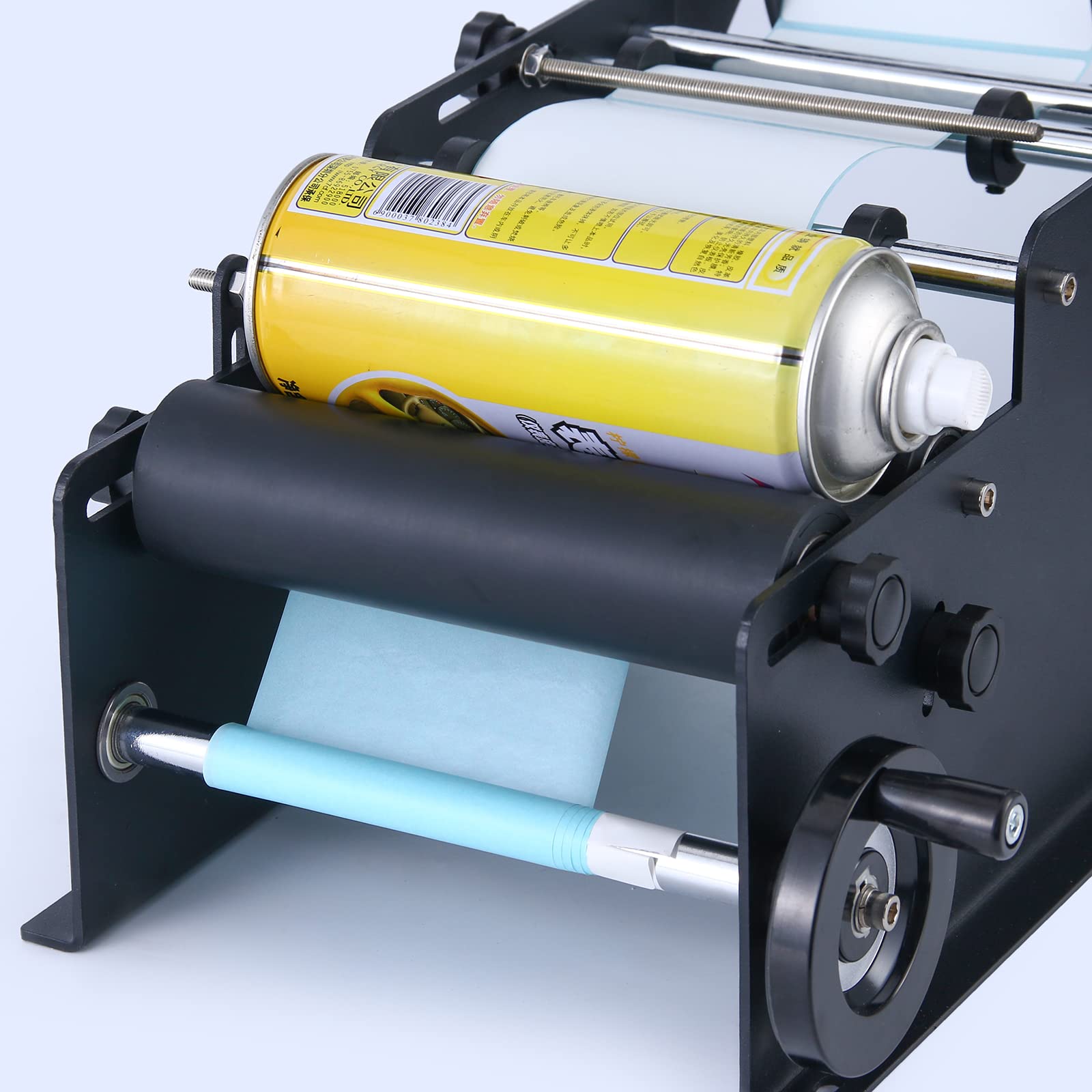 Manual Round Labeling Machine for Bottles - Black Bottle Label Applicator for Round Containers | Perfect for Home Brewing, Cosmetics & DIY Projects