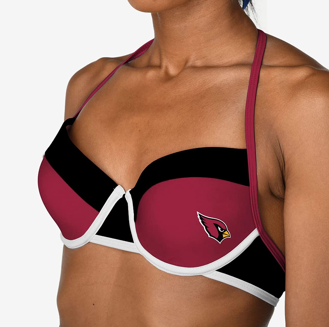 FOCO NFL Arizona Cardinals Women's Team Logo Bikini Top - Perfect for Beach, Pool Parties & Game Day Outfits