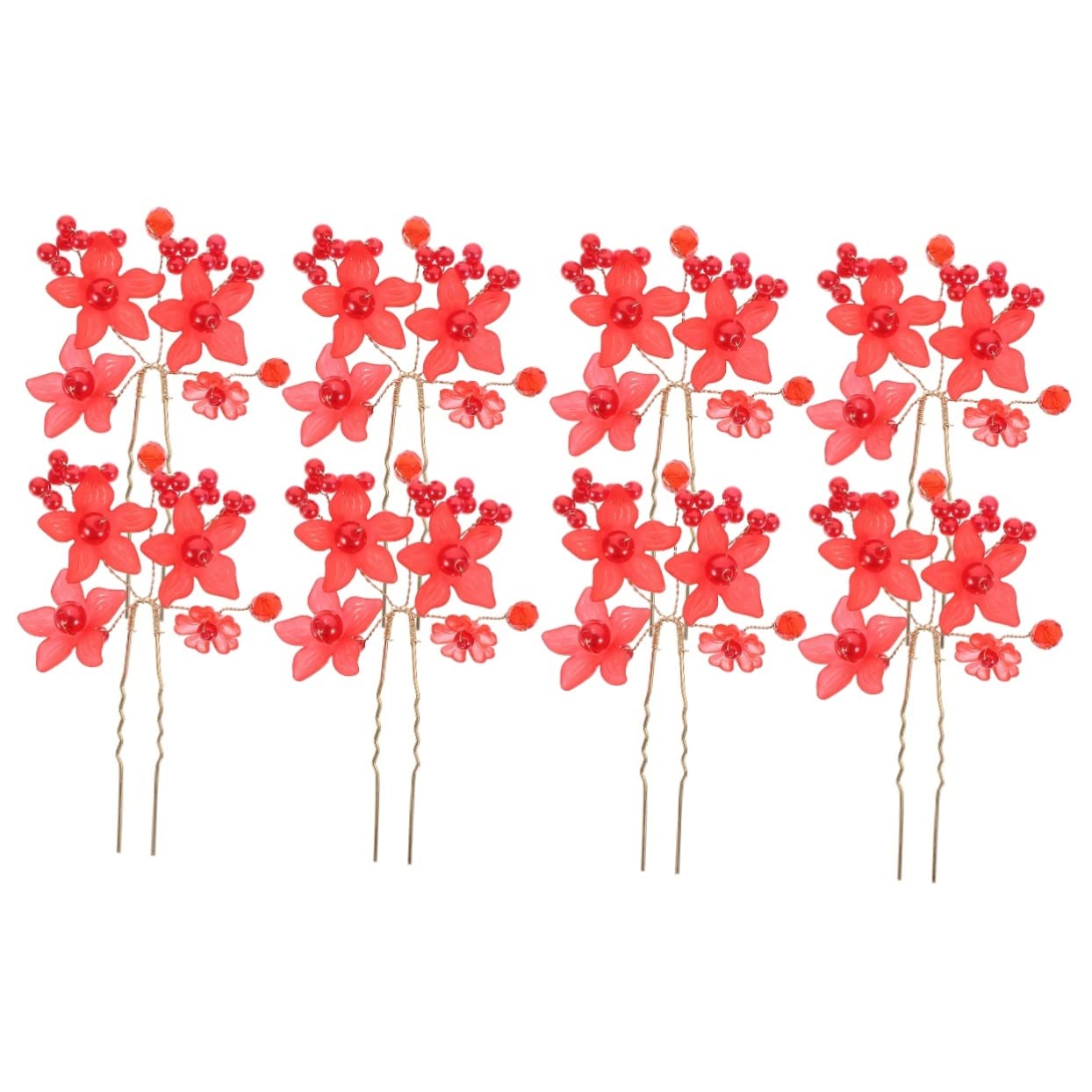 Beavorty 2 Sets Hair Sticks for Women & Girls - Floral Hair Forks, Hair Pins for Buns & Updos - Classic Design (4pcs x 2) - Perfect for Weddings, Parties & Everyday Elegant Hairstyles
