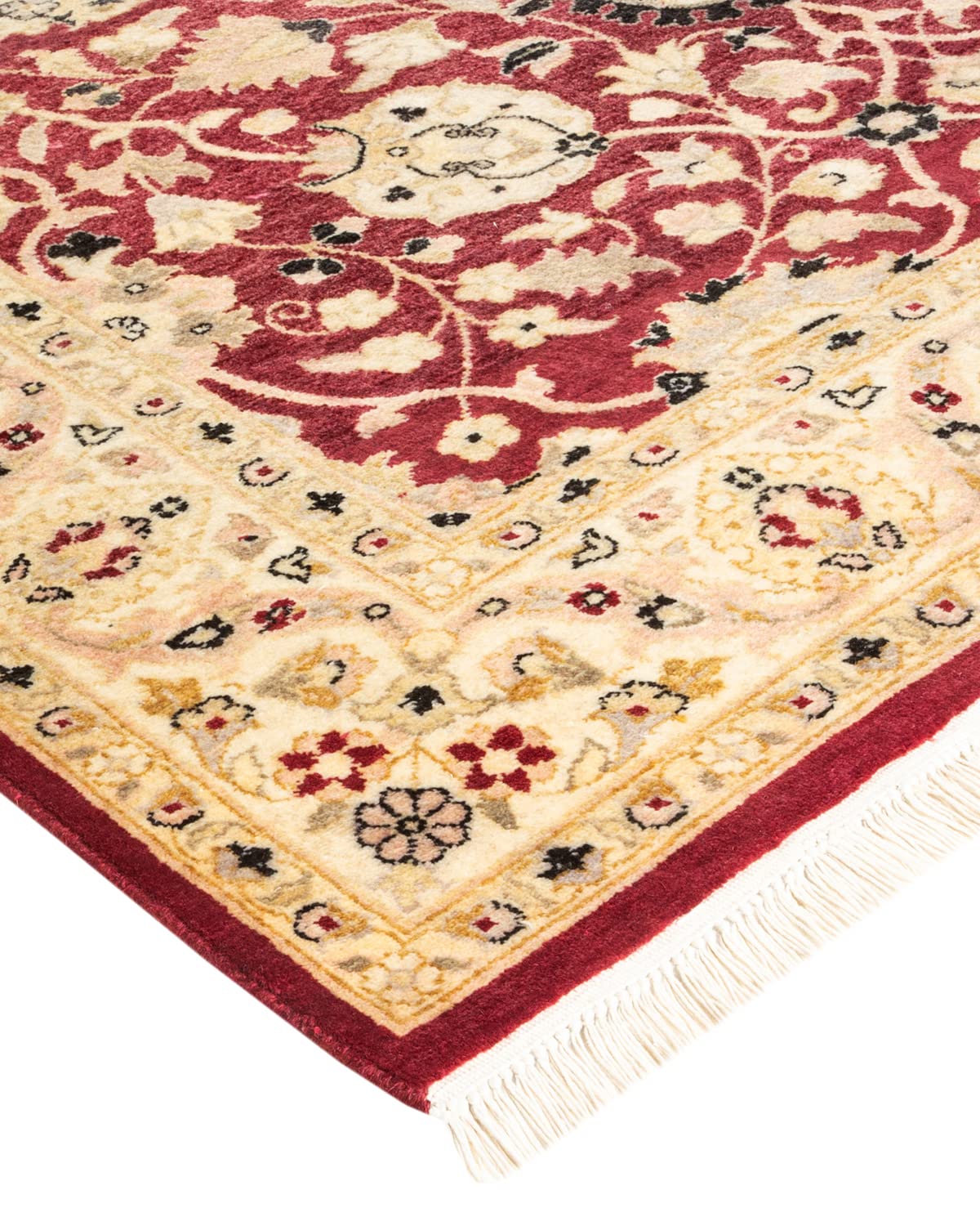 Handmade Wool Oriental Mogul Orange 4x6 Area Rug - One of a Kind Hand Knotted Traditional Design - Perfect for Living Room, Bedroom, or Home Decor