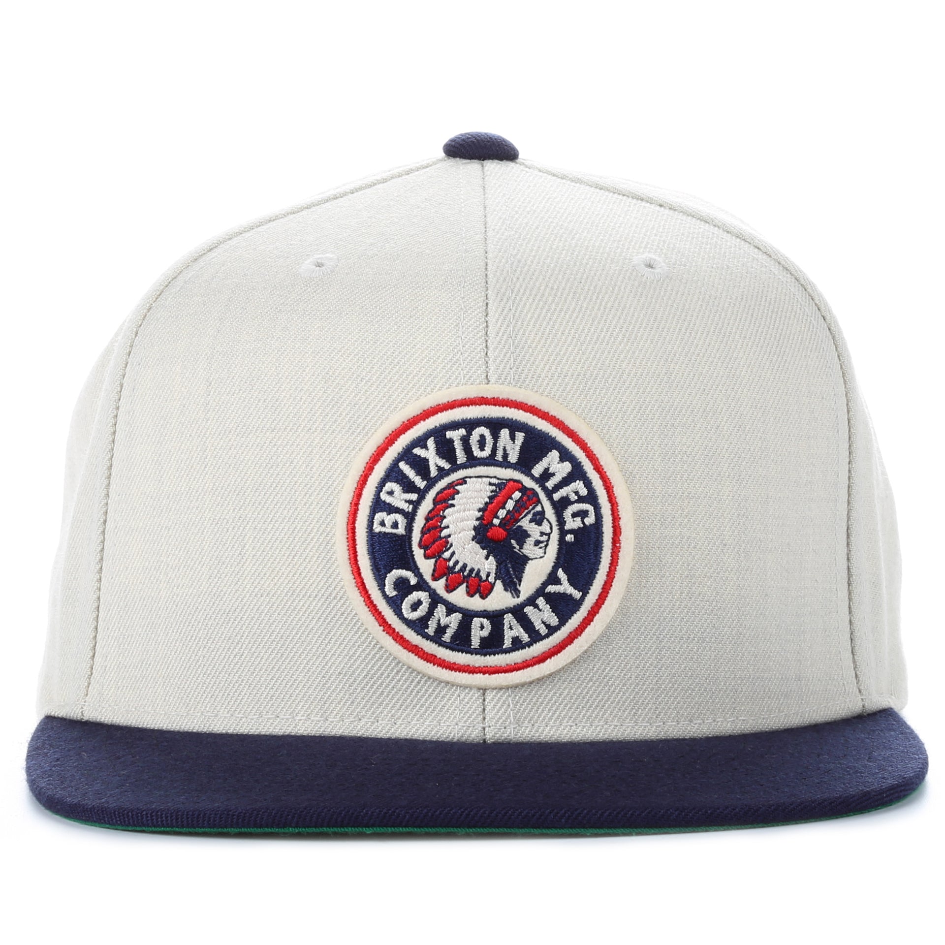 Brixton Rival Snapback Hat - Cream & Navy Adjustable Baseball Cap for Men & Women | Perfect for Casual Wear, Street Style & Outdoor Activities