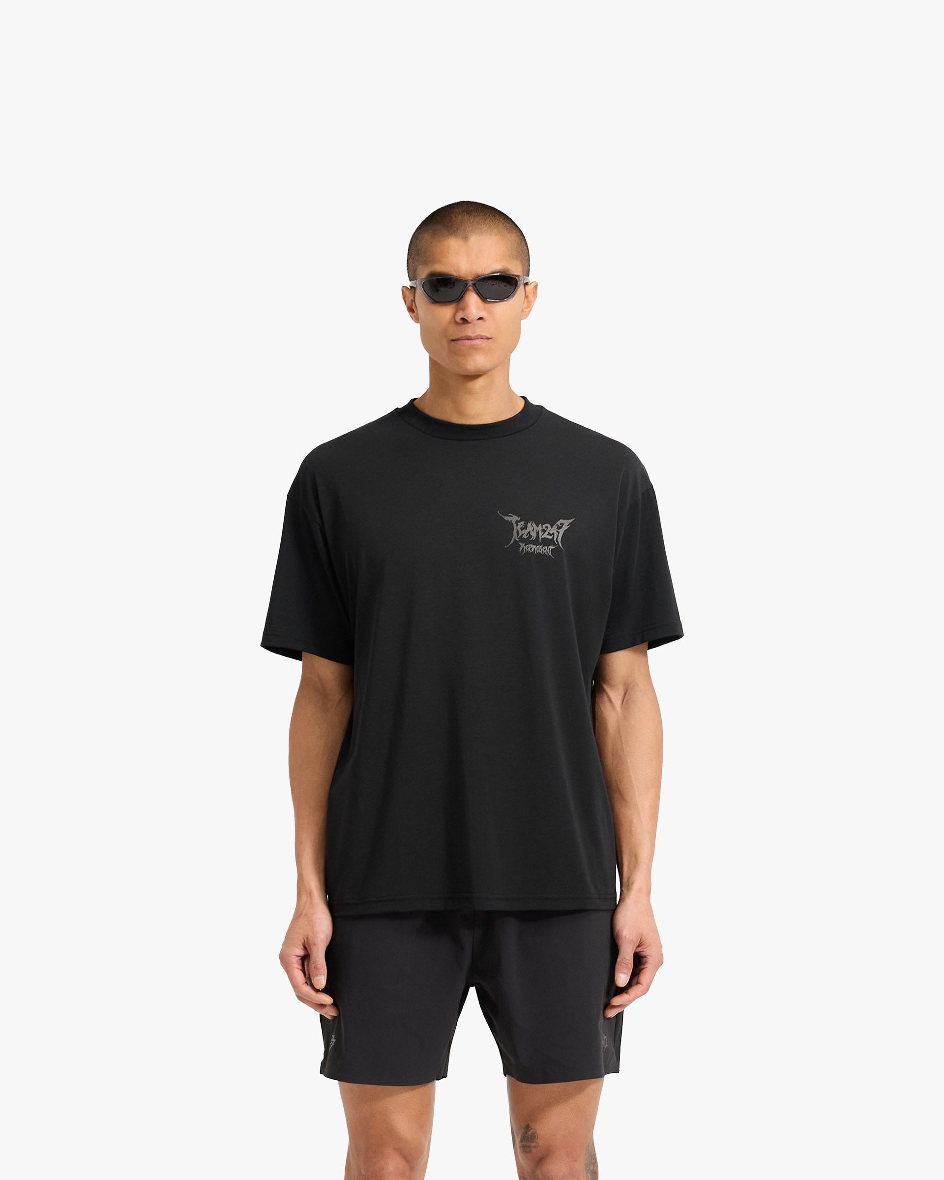 Team 247 X END Oversized T-Shirt for Men - Jet Black - Streetwear Fashion & Casual Wear for Everyday Comfort