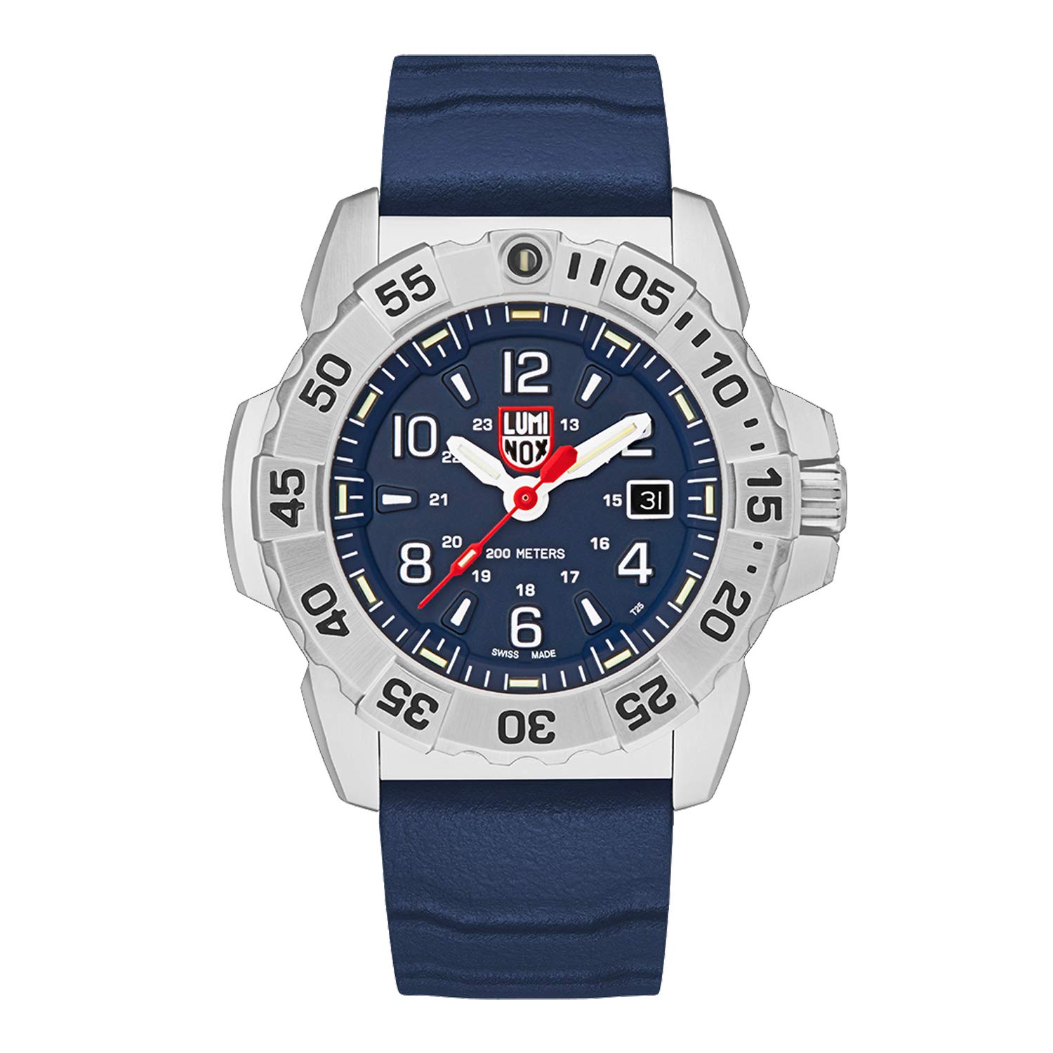 Luminox Navy Seal XS.3253 Men's Military Dive Watch - 45mm Blue/Silver Stainless Steel, Date Function, 200m Water Resistant, Sapphire Crystal - Swiss Made - Perfect for Scuba Diving, Outdoor Adventures & Tactical Operations