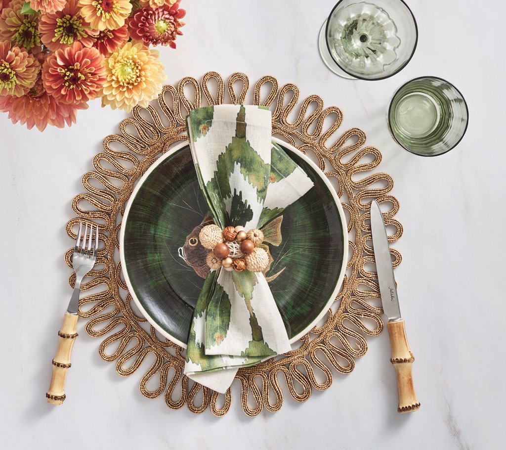 Elegant Java Napkin Rings Set of 4 - Handcrafted Decorative Tableware for Fine Dining, Wedding & Holiday Decor