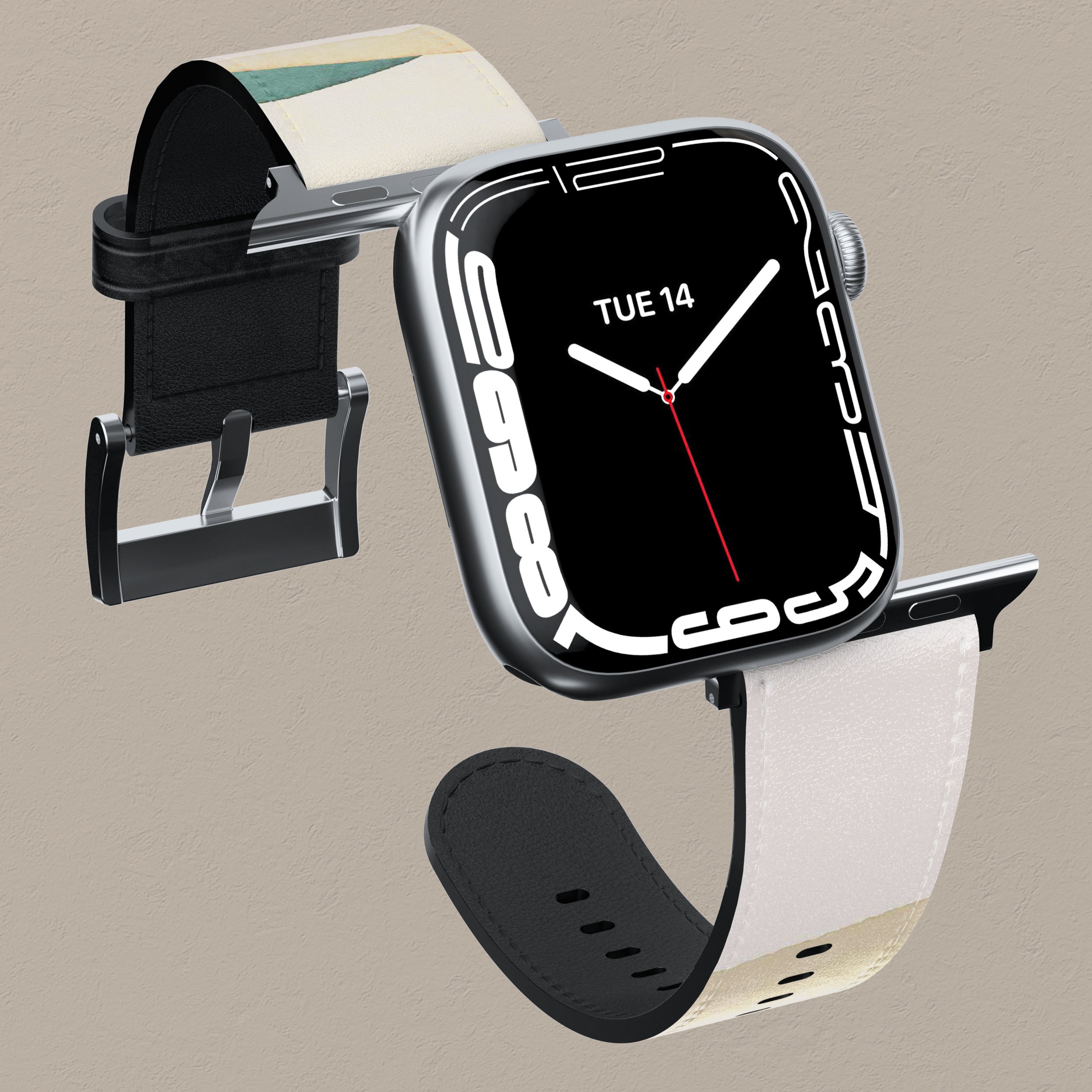 Premium Neutral Dune Apple Watch Band - Soft Silicone Replacement Strap for Apple Watch Series 9/8/7/6/SE - Perfect for Workouts, Running & Everyday Wear