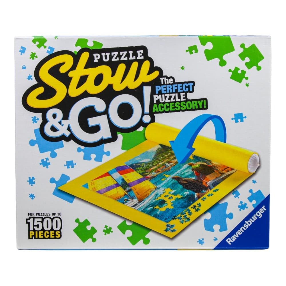 Ravensburger 17960 Puzzle Stow and Go Portable Puzzle Mat - Bright Yellow for High Contrast, Holds Up to 1500 Pieces | Ideal for Puzzle Storage, Travel & Organized Sorting | Perfect for Home, Office or Family Game Nights