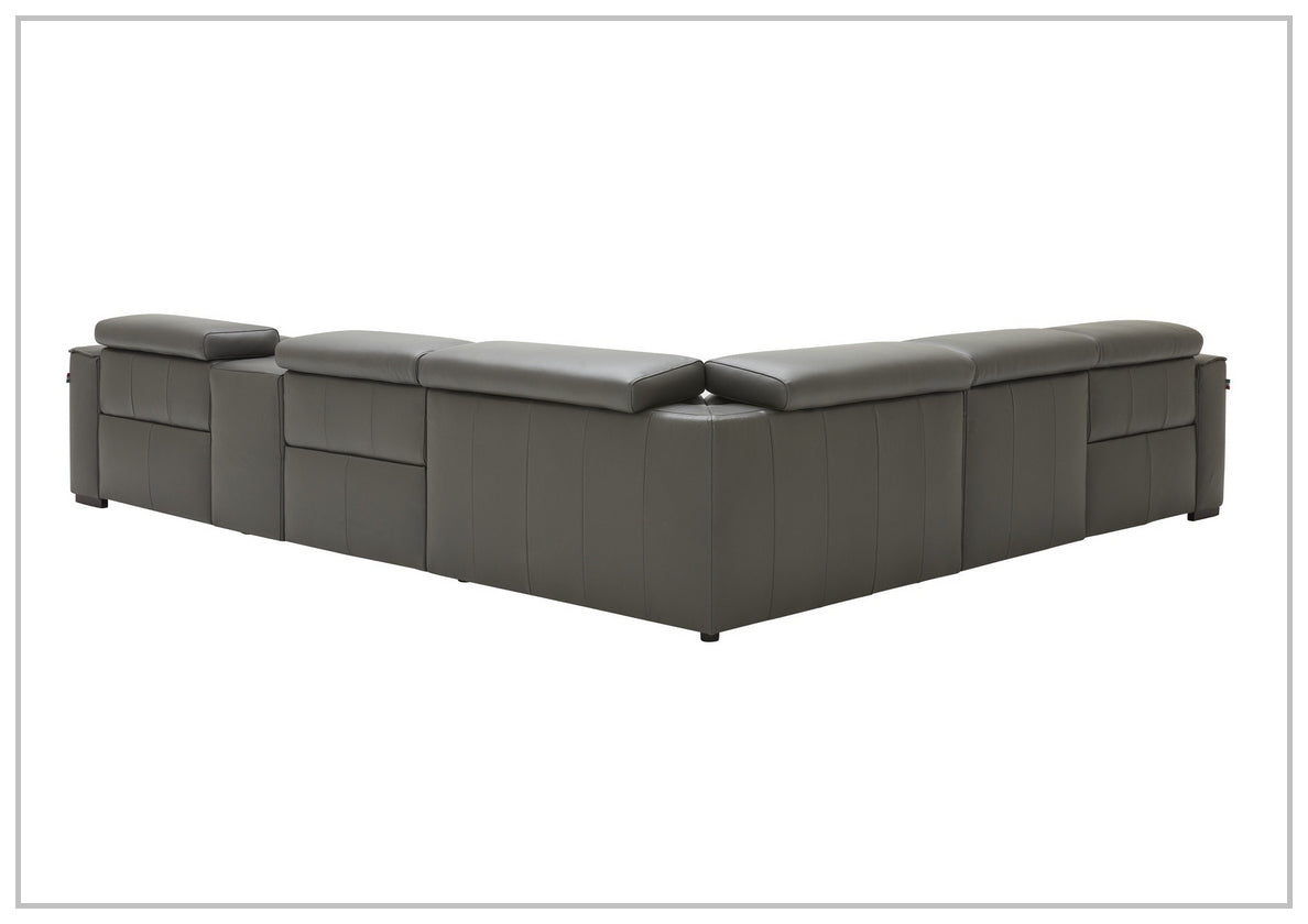 Gio Italia Aventura L-Shaped Leather Power Reclining Sectional Sofa - Modern Living Room Furniture for Home Theater & Family Gatherings