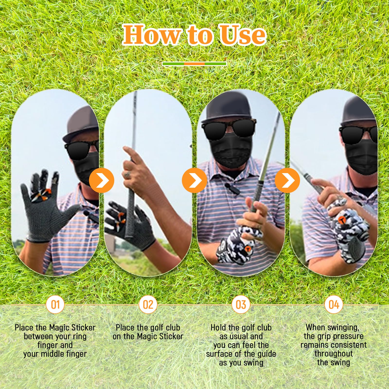 Premium Golf Swing Trainer & Posture Corrector - Adjustable Golf Club Grip Pad for Indoor & Outdoor Practice | Improve Accuracy & Consistency for Beginners & Pros