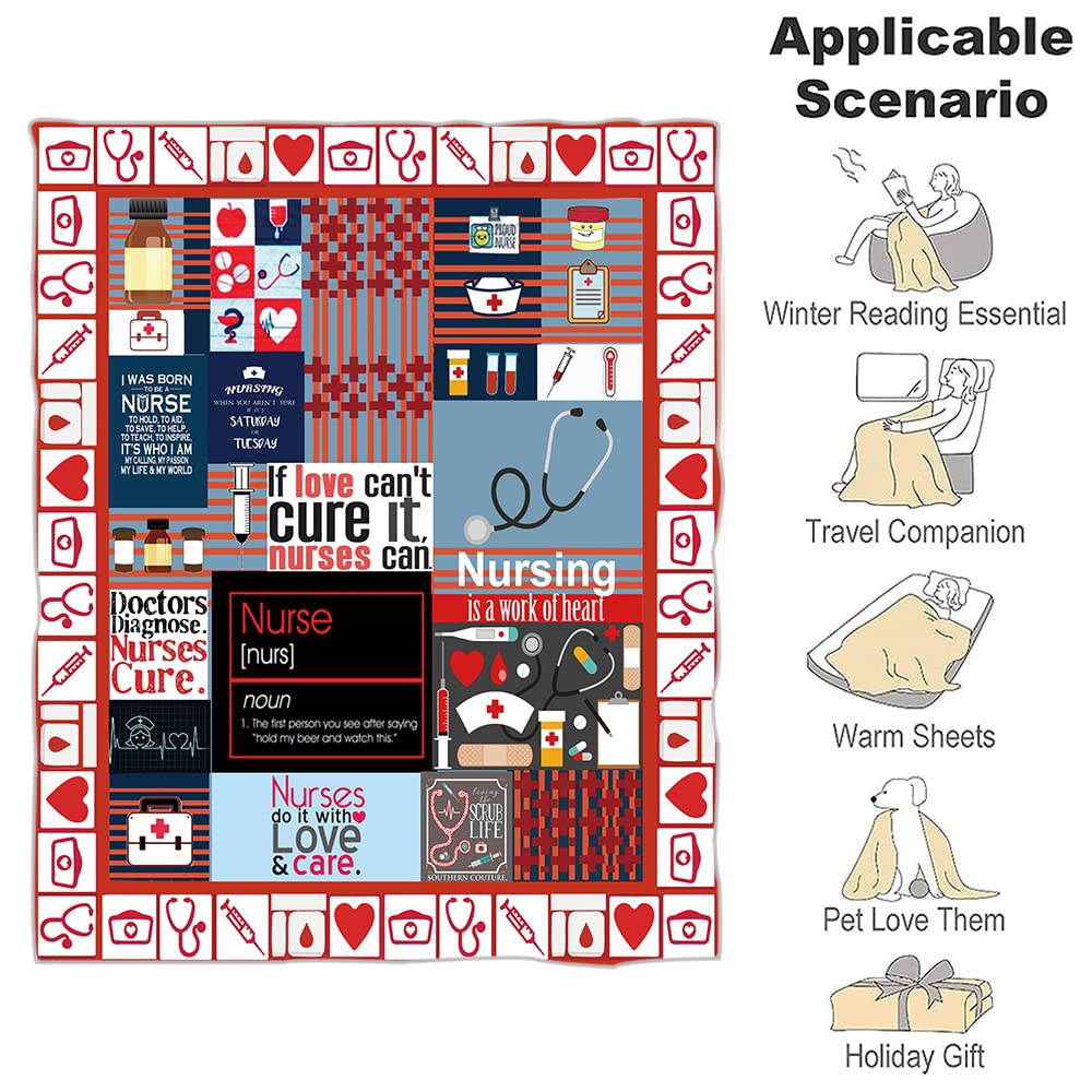 Premium Soft Sherpa Throw Blanket for Nurses - 50