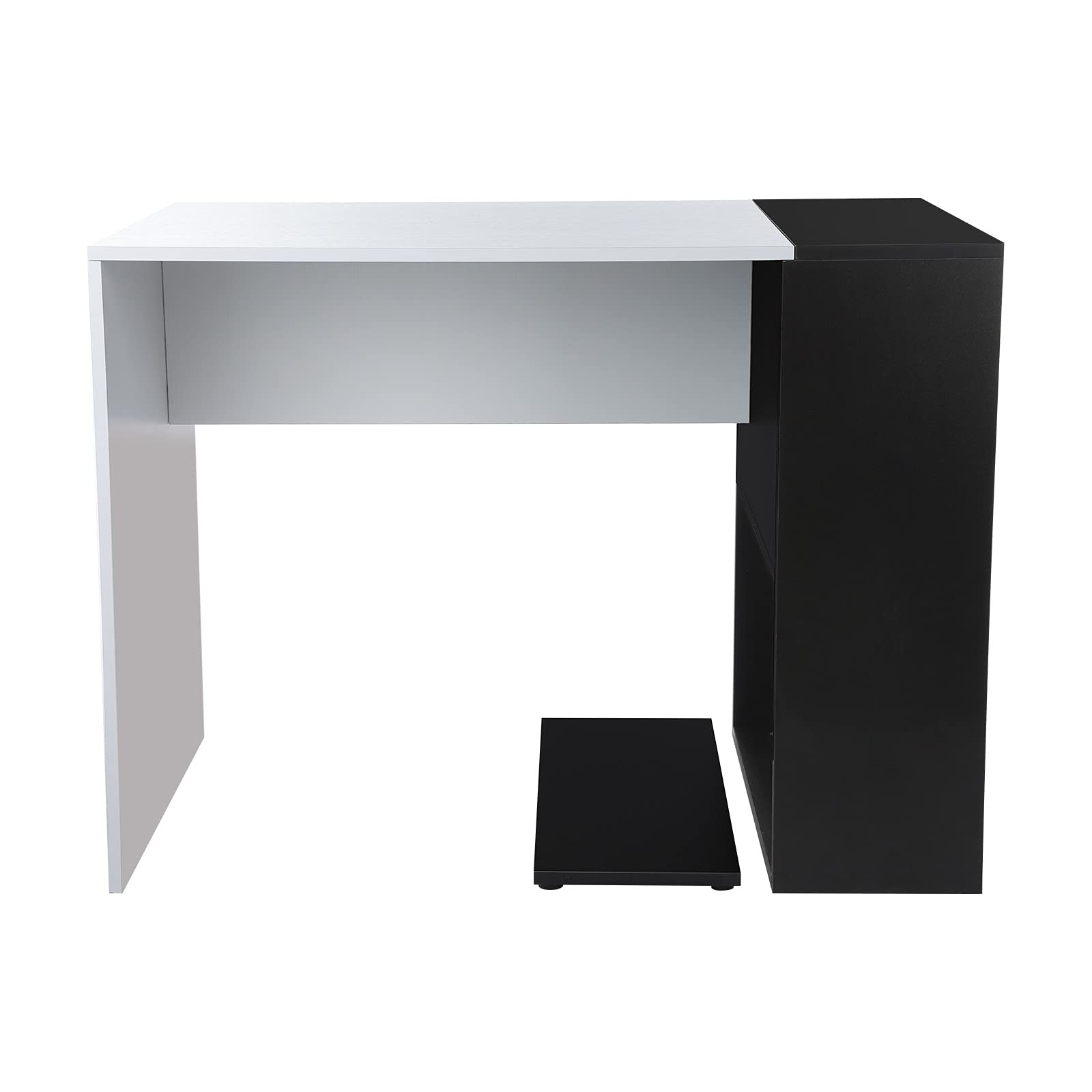 Compact Home Office Computer Desk with Wooden Storage Shelf - Ergonomic Study & Writing Desk for Students, Perfect for Small Spaces - Ideal for Remote Work, Online Classes & Laptop Use