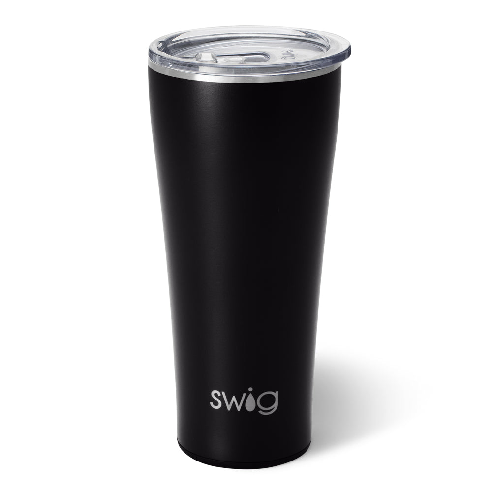32oz Black Insulated Stainless Steel Tumbler with Lid & Straw - Leakproof, Double Wall Vacuum Cup for Hot & Cold Drinks - Perfect for Office, Gym, Travel & Outdoor Activities