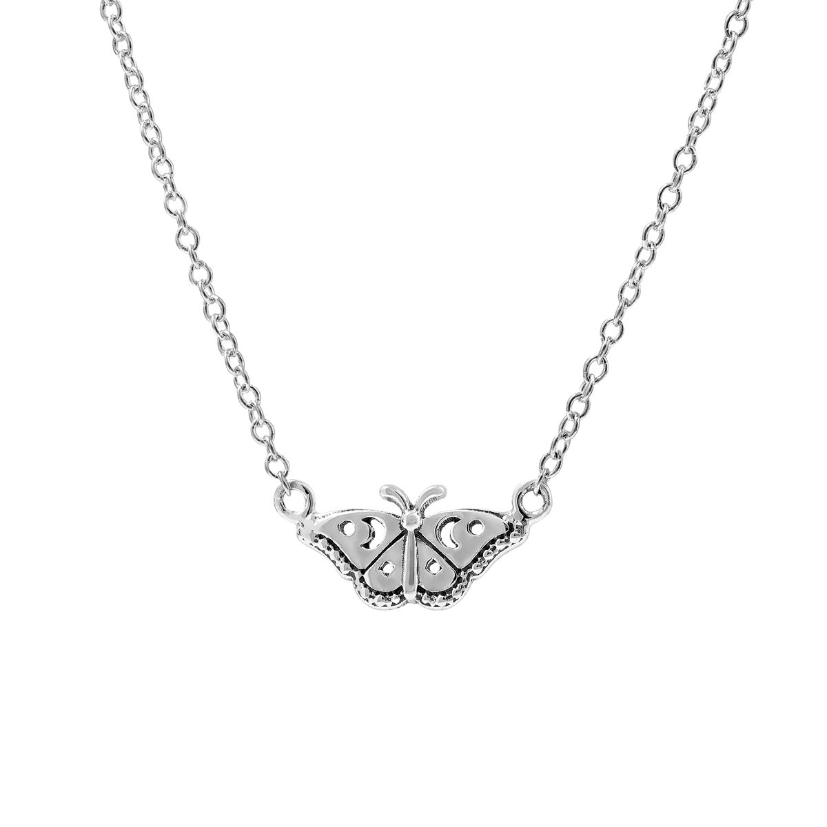 Celestial Moth Necklace - Elegant Moon Moth Pendant Jewelry for Women, Sterling Silver Boho Nature-Inspired Necklace | Perfect for Date Nights, Weddings & Boho Fashion