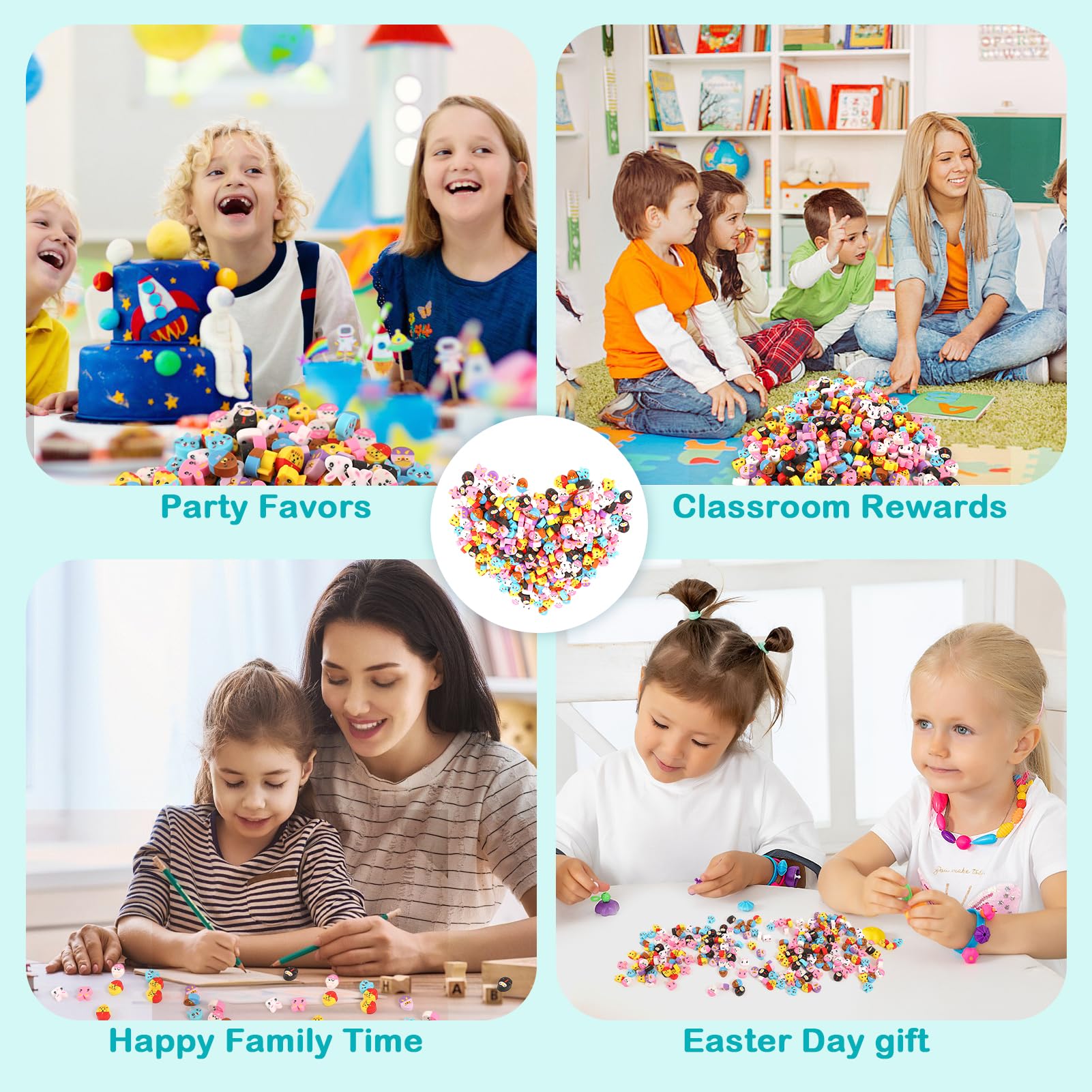243 Pcs Easter Erasers for Kids - 9 Styles Cute Mini Pencil Erasers with Easter Egg & Bunny Designs - Perfect for Easter Gifts, Classroom Rewards, Party Favors, Desk Decor & Homework Incentives - Fun School Supplies & Holiday Decorations