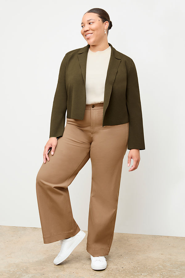 Milo Wide Leg Eco-Friendly Jeans for Women - Better Than Denim, Comfortable High Waist Stretch Pants (Fawn Color) - Perfect for Casual Wear, Office Outfits & Weekend Brunch