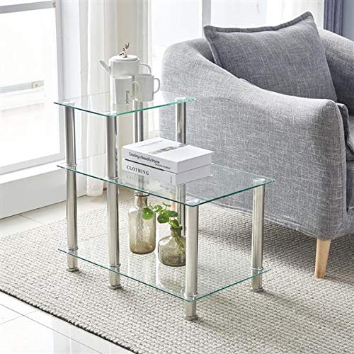 66x40x61cm Modern Entryway Table with Glass Shelf - Elegant Console Table for Hallway, Living Room & Sofa - Perfect for Small Spaces, Home Decor & Entry Organization
