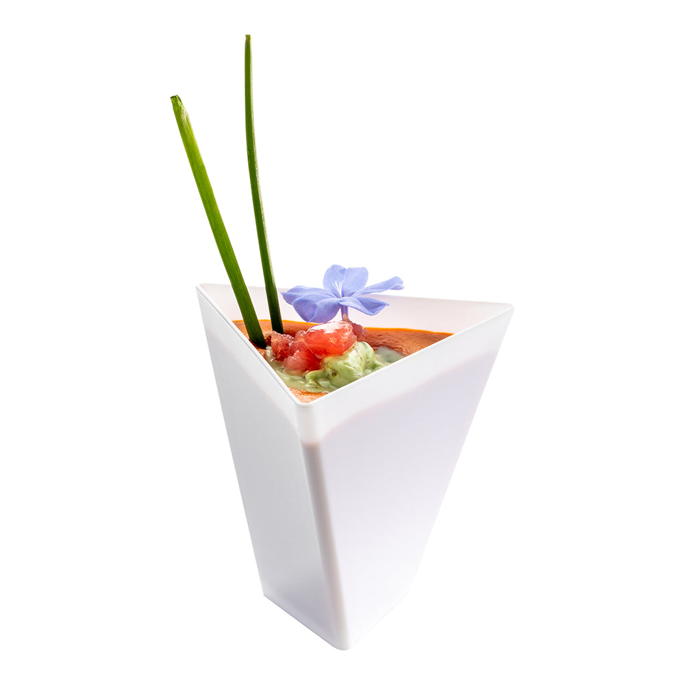 4 oz White Plastic Torcente Dessert Cups - 3 x 2.5 x 2.75 Inches - Pack of 100 - Perfect for Ice Cream, Pudding, Parfaits & Party Serving