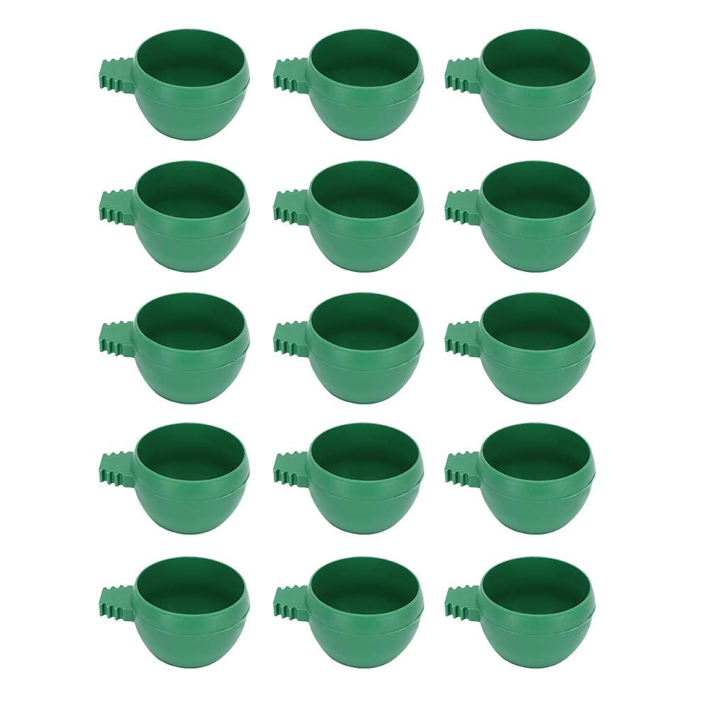 15Pcs Bird Seed Feeder & Water Bowl Set - Durable Round Cage Food Dish for Parrots, Canaries & Finches - Perfect for Indoor & Outdoor Aviaries, Bird Cages & Gardens