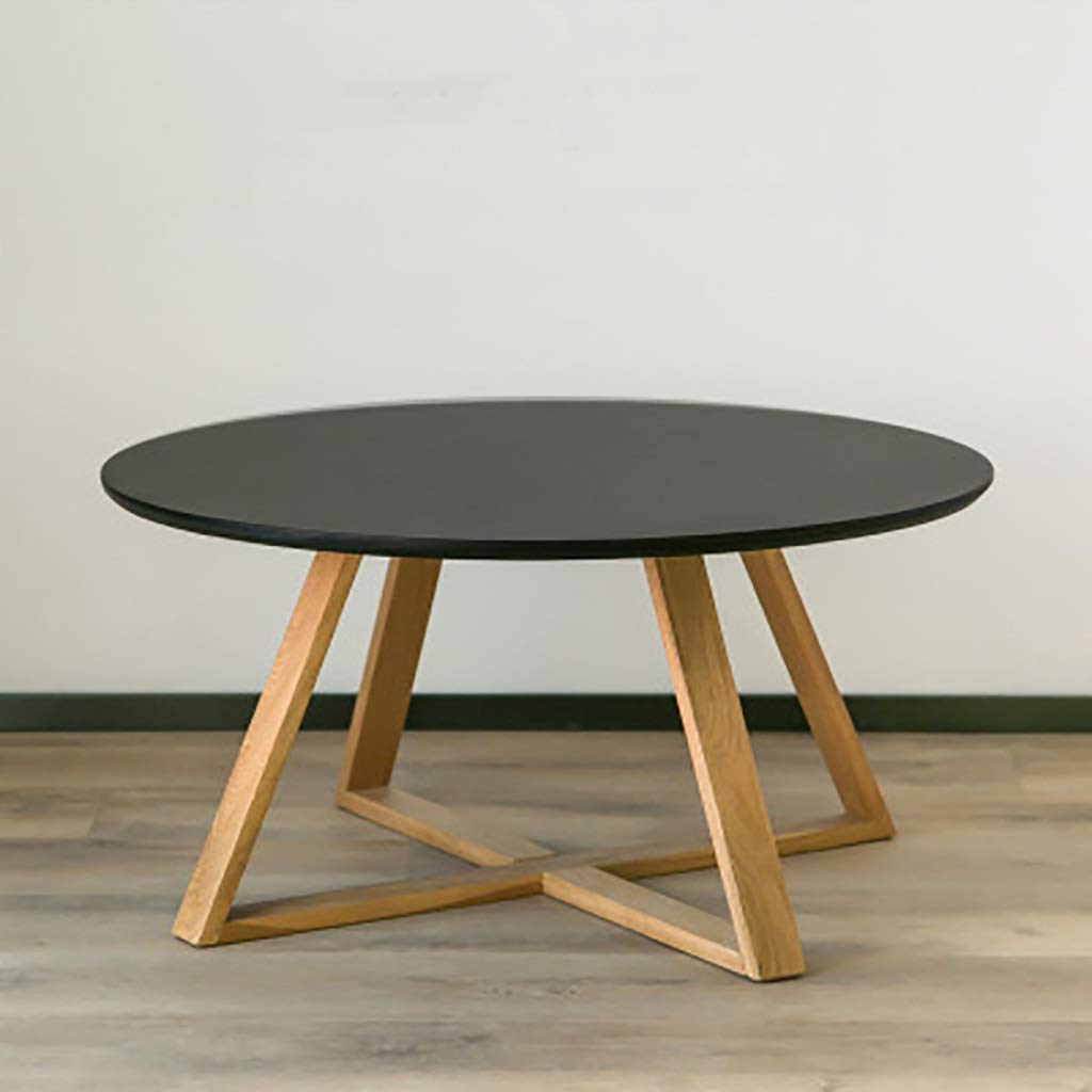Round Coffee Table Set of 2 - Wooden Nesting Side Tables with X Base for Living Room, Bedroom, Office - Modern Accent Sofa Table & Nightstand for Home Decor - Perfect for Small Spaces, Coffee Break, Reading Nook