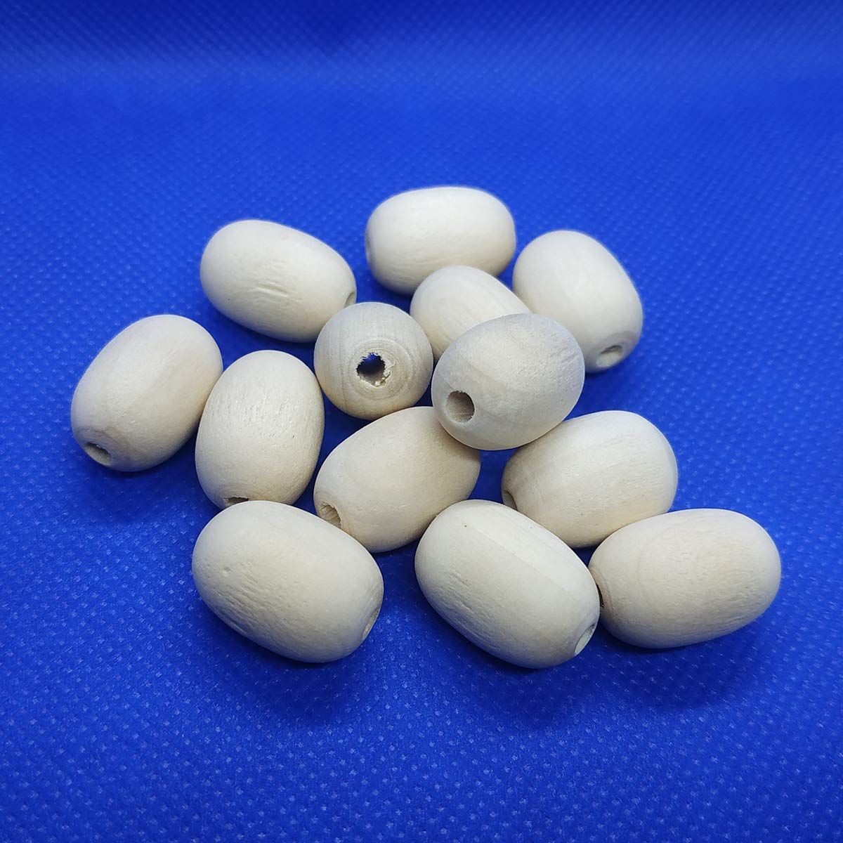 Natural Unfinished Wooden Beads - 20pcs Oval Egg Shaped Rugby Spacer Beads for DIY Jewelry Making, Crafts & Home Decor | Perfect for Necklaces, Bracelets, Scrapbooking & Gift Packaging