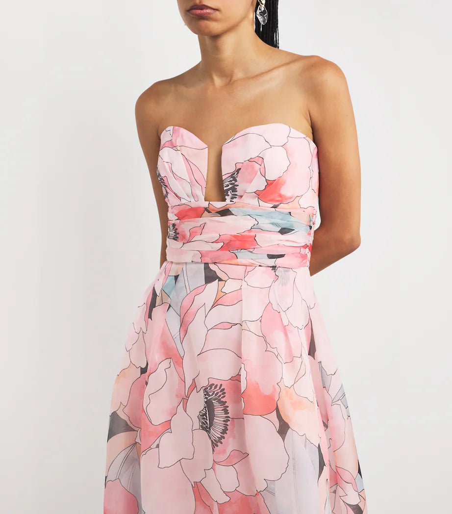 Elegant Bridal Bouquet Midi Dress for Wedding, Party & Special Occasions - Floral Lace A-Line Formal Gown for Bride, Bridesmaid & Guest