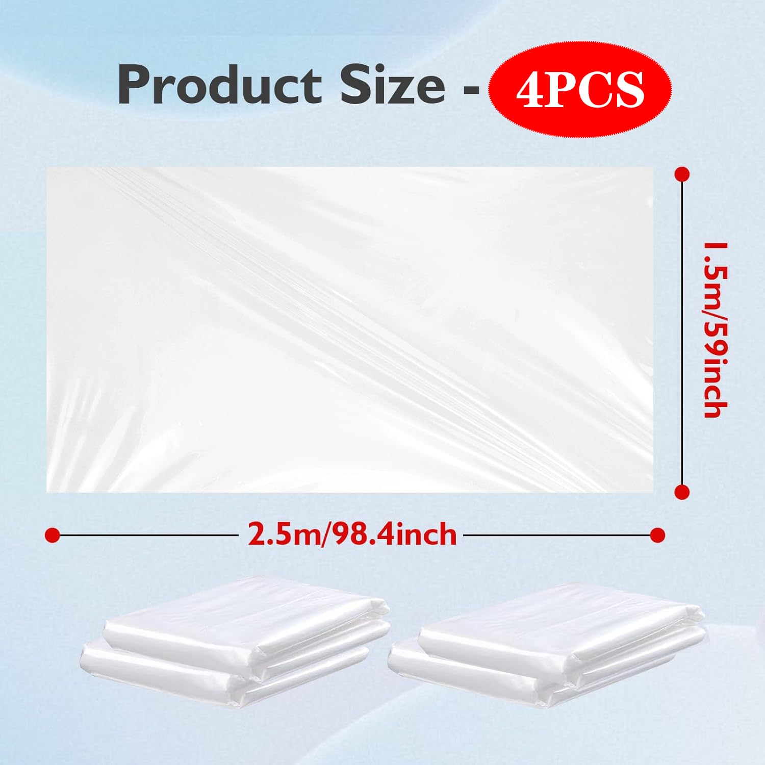 98 x 59 Inch Clear Balloon Storage Bags 2 Pack - Large Wedding & Birthday Party Balloon Transport Bags - Perfect for Organizing, Storing & Carrying Party Decorations & Supplies