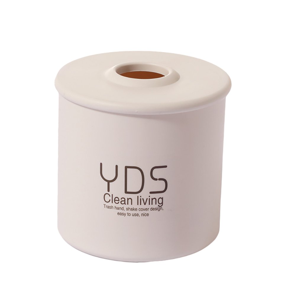 Plastic Tissue Paper Holder - Cylindrical Toilet Paper Storage Box for Bathroom, Kitchen & Office Organization