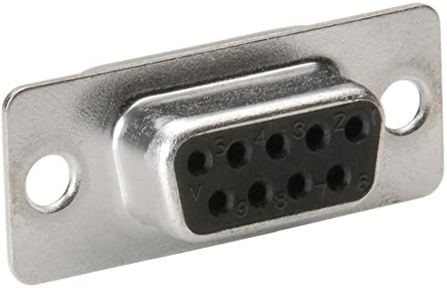DB9 Female Solder Type Shielded Metal Elbow Hood Connector - 90 Degree Right Angle Adapter for Industrial Equipment, Computer Servers & Audio/Video Devices