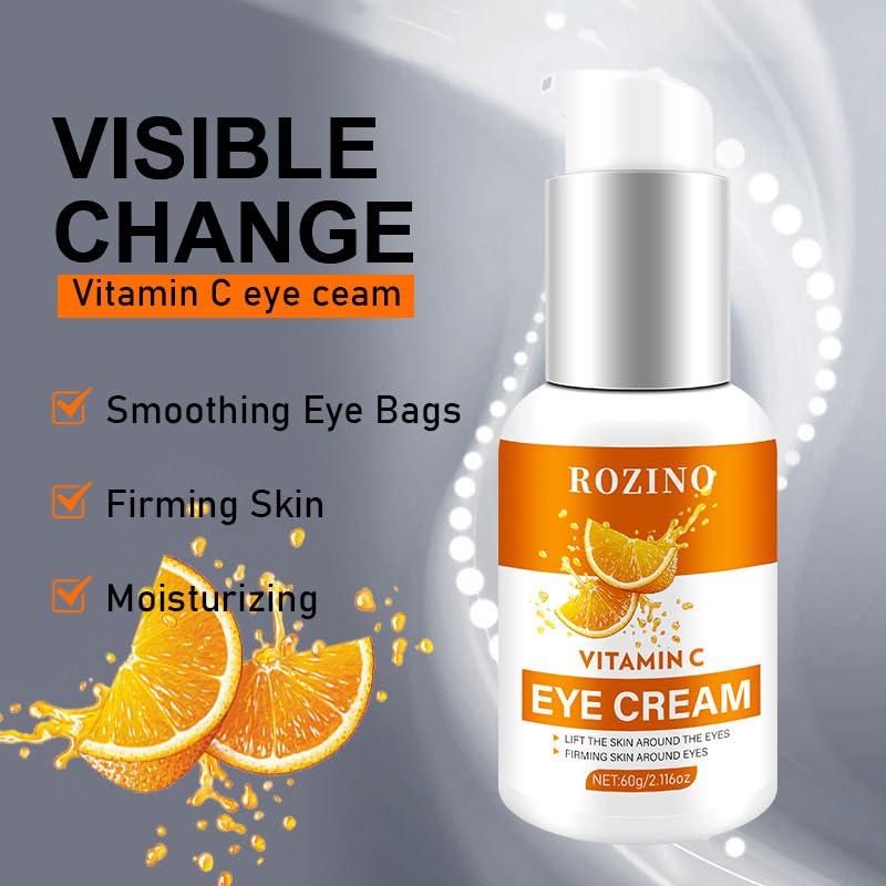 Vitamin C Eye Cream for Dark Circles & Collagen Boost - Moisturizing Care for Oily Skin | Day & Night Use