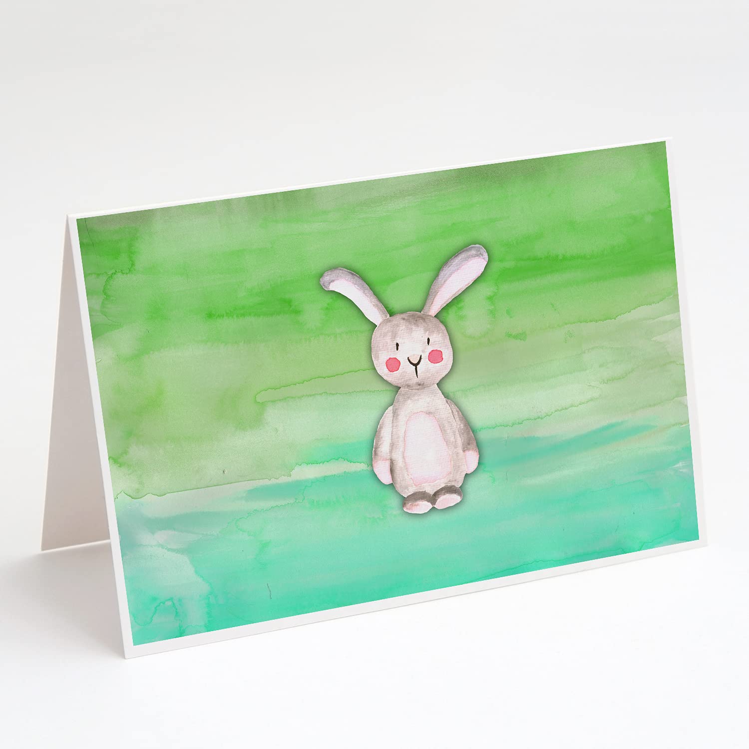 Whimsical Bunny Rabbit Watercolor Greeting Cards - Pack of 8 Blank A7 Note Cards (5x7 inches) with Envelopes - Perfect for Easter, Birthday Wishes & Thank You Notes