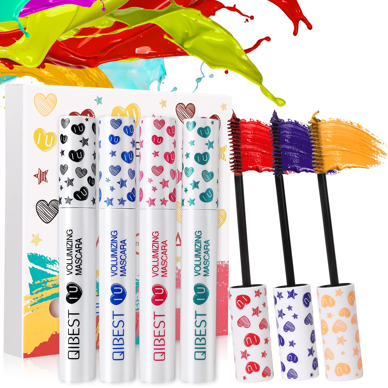 Waterproof Long Lasting Mascara - 7 Vibrant Colors for Lengthening & Voluminous Lashes | Smudge-Proof Eyeliner for Eye Makeup | Perfect for Daily Wear, Parties & Special Occasions