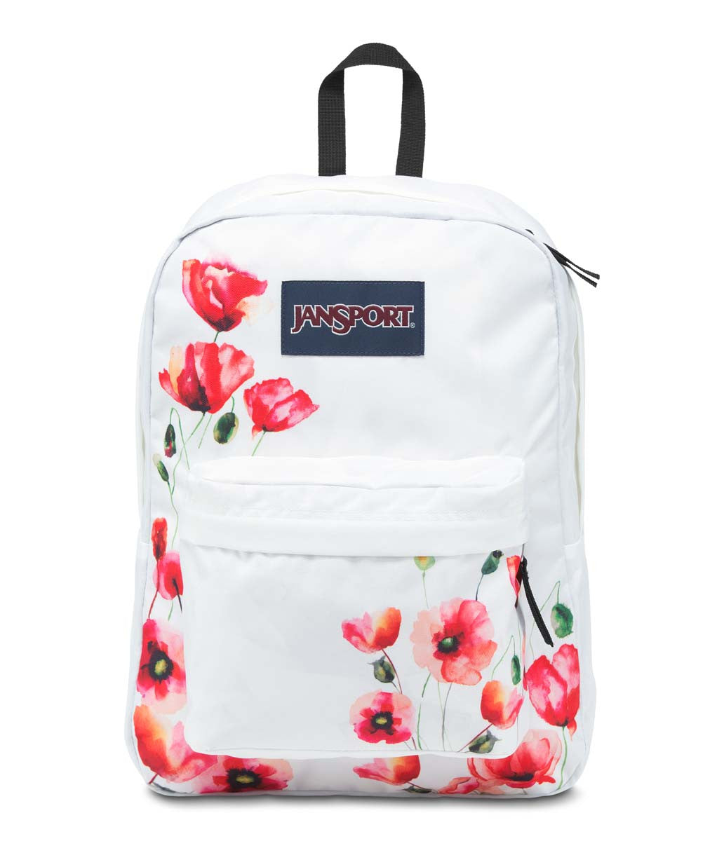 JANSPORT Superbreak Backpack - Lightweight Laptop Backpack for School & Travel, Durable Water-Resistant Daypack with Front Utility Pocket (California Poppy) - Perfect for College Students, Commuters & Outdoor Adventures